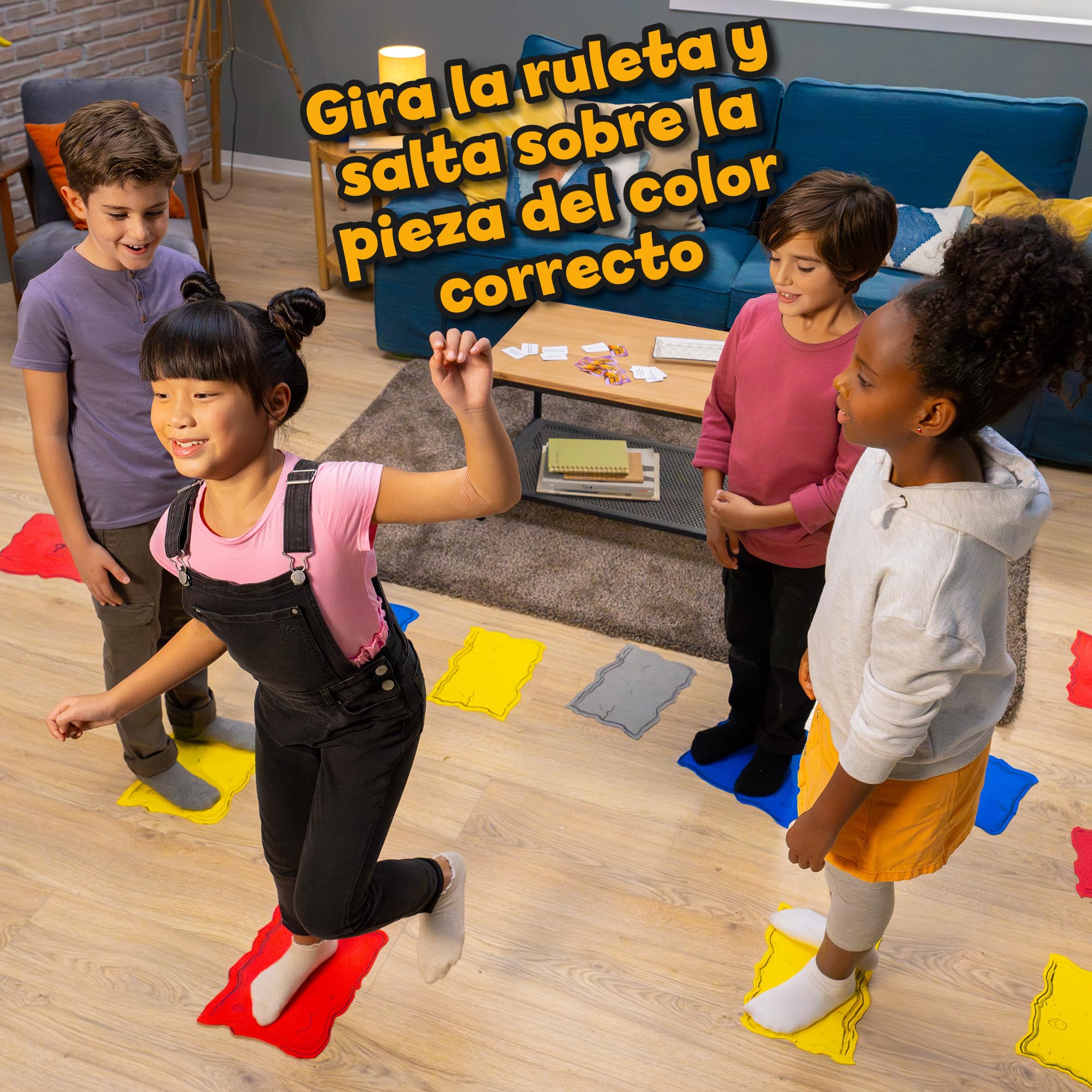 Bizak - El Suelo es Lava - Juego de Mesa Interactivo para Niños a Partir de 5 Años - Desarrolla el Equilibrio y la Coordinación - Juego Familiar para Interior o Exterior - 2 a 6 Jugadores (64554532)