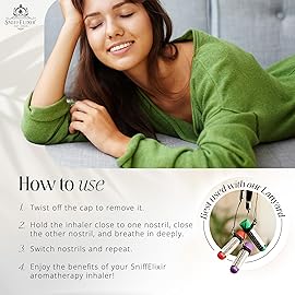 Peppermint Inhaler Nasal Stick - Aromatherapy Nasal Inhaler, Portable Nose Inhaler Stick, Non Drowsy Motion Sickness Stick with Peppermint Essential Oil, Aromatherapy Inhaler Stick, Aroma Inhaler