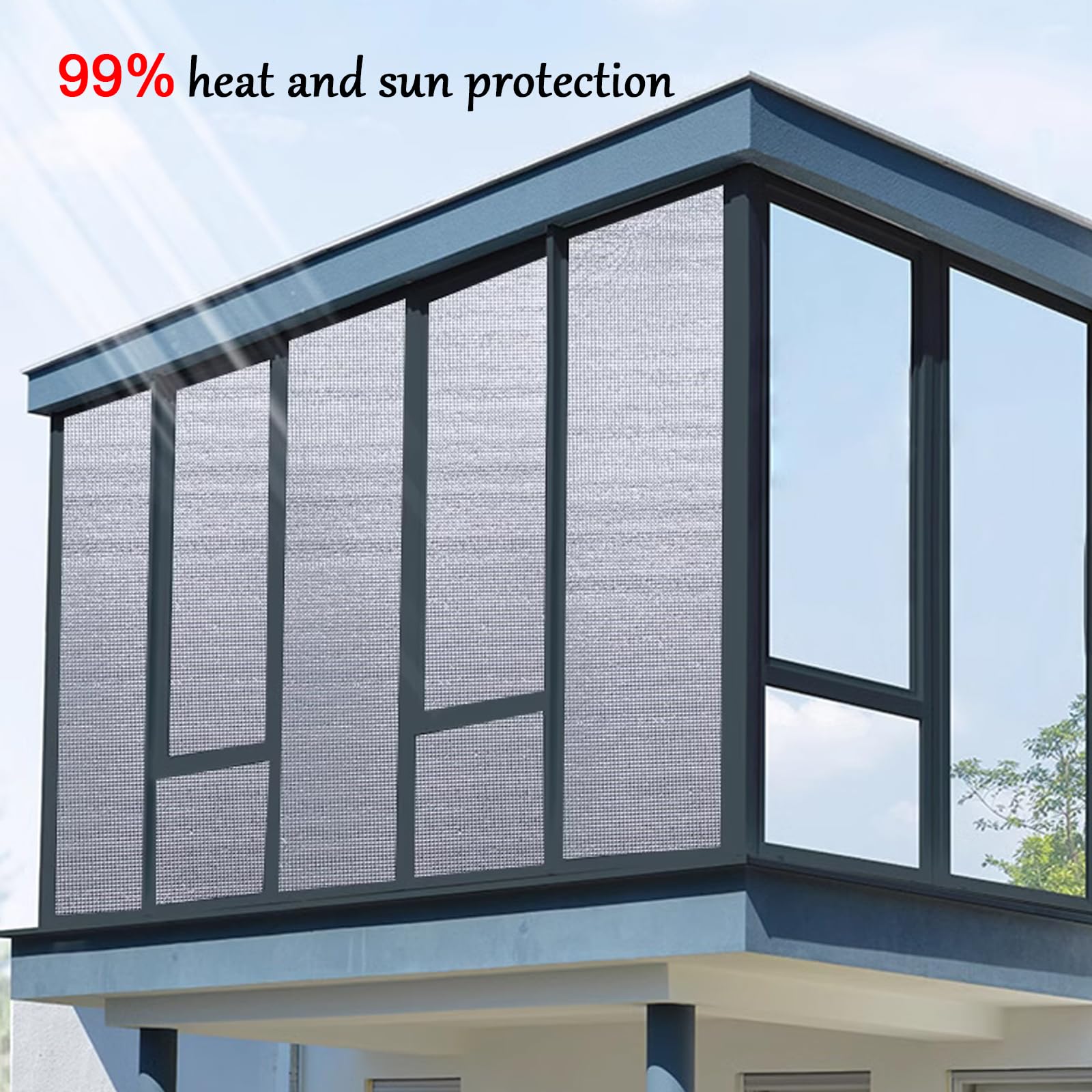 Aislamiento Película de Protección Solar,Película Reflectante para Ventana Control de Calor,Anti UV para el Hogar,Edificios,Película Aluminizada de 9 mm de Espesor (100x280cm/39 x110)