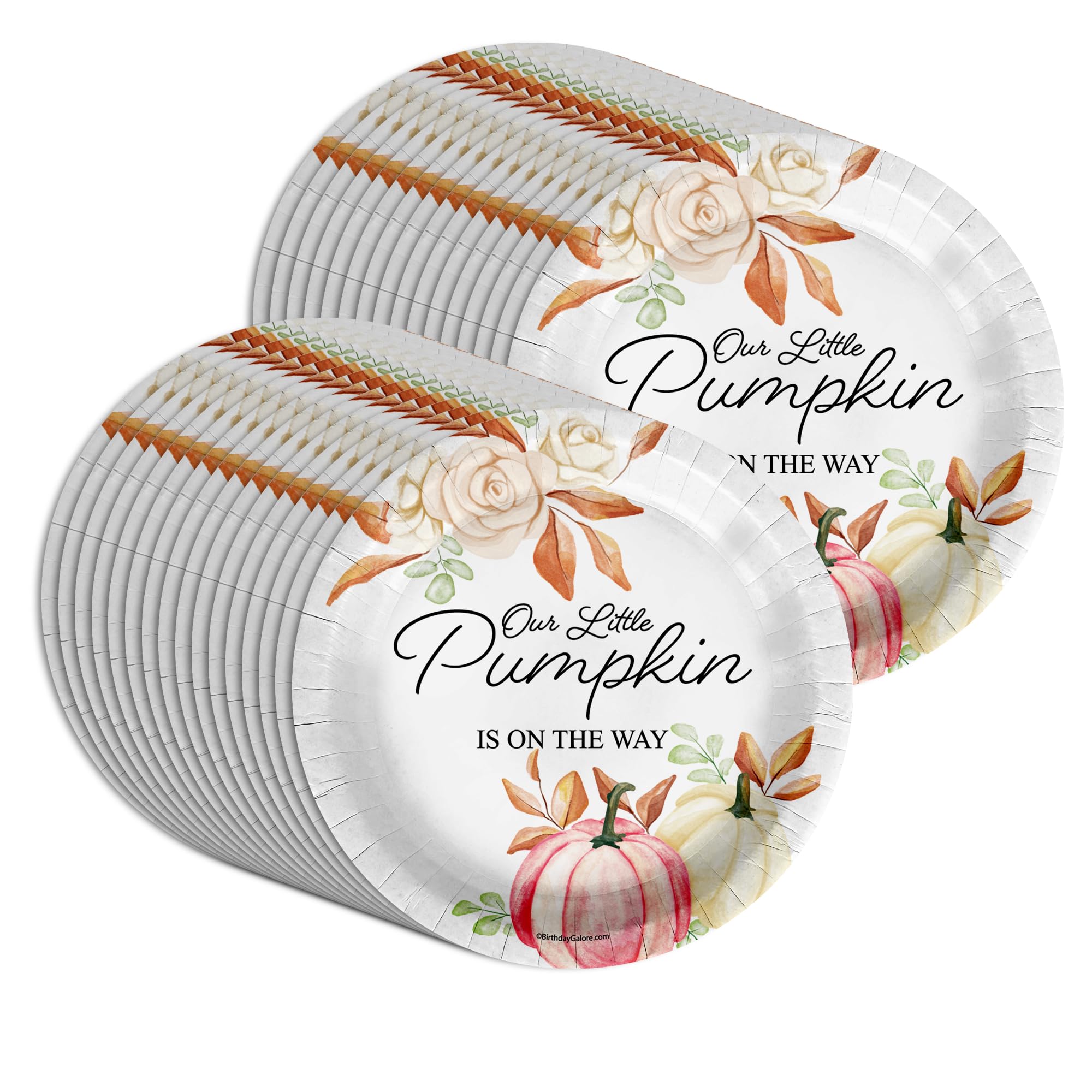 Birthday Galore Little Pumpkin On The Way Girl Baby Shower Party Supplies Große 22,9 cm Pappteller in Großpackung, 32 Stück