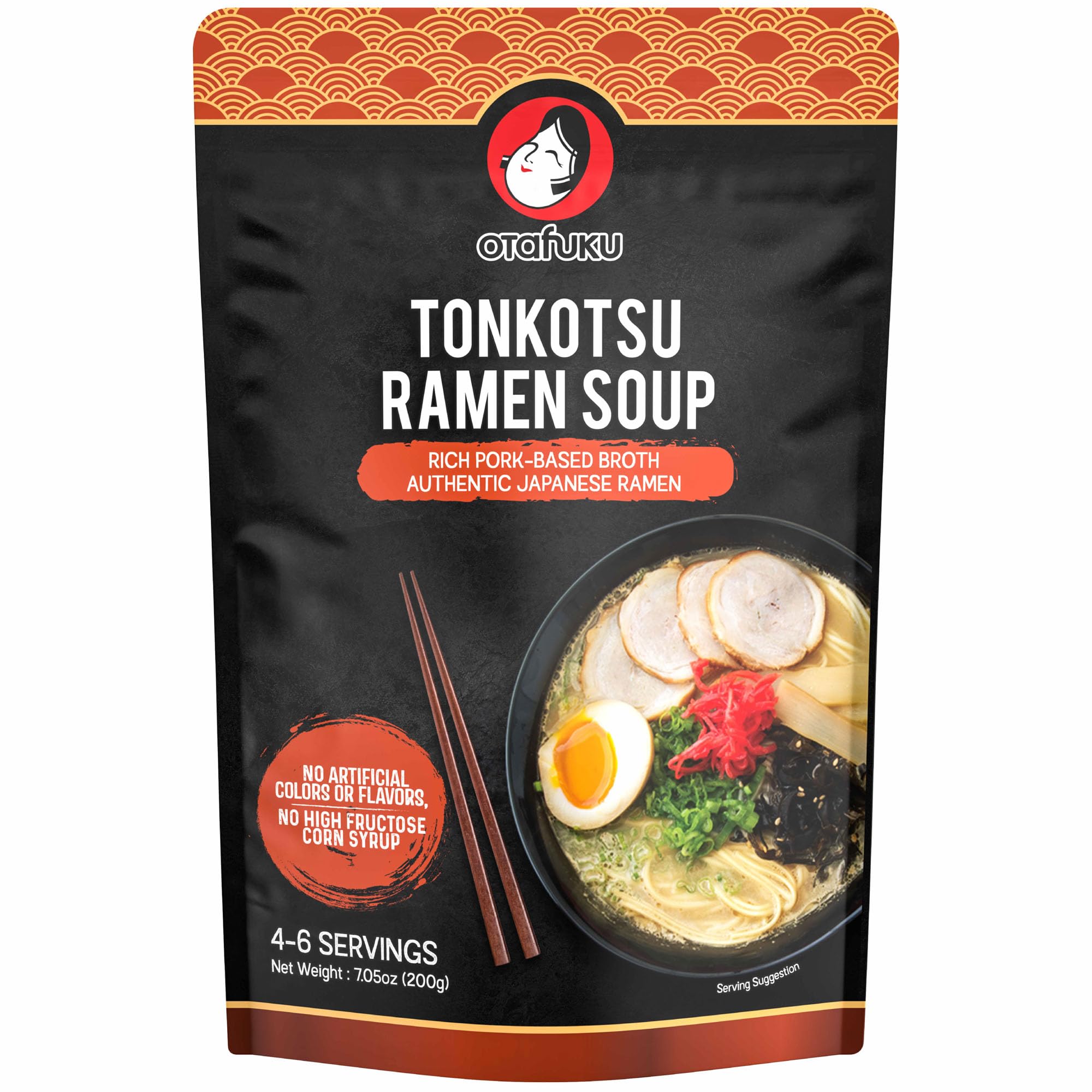Otafuku Tonkotsu Ramen Shoyu Broth Concentrate, Rich Pork-Based Soup Mix for Authentic Japanese Ramen Noodles, 7.5oz (1 Pouch)