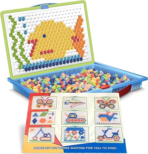 ArtCreativity Rompecabezas de clavijas de hongos para niños con 10 desafíos – Divertido rompecabezas de cerebro para niños – Juguete educativo