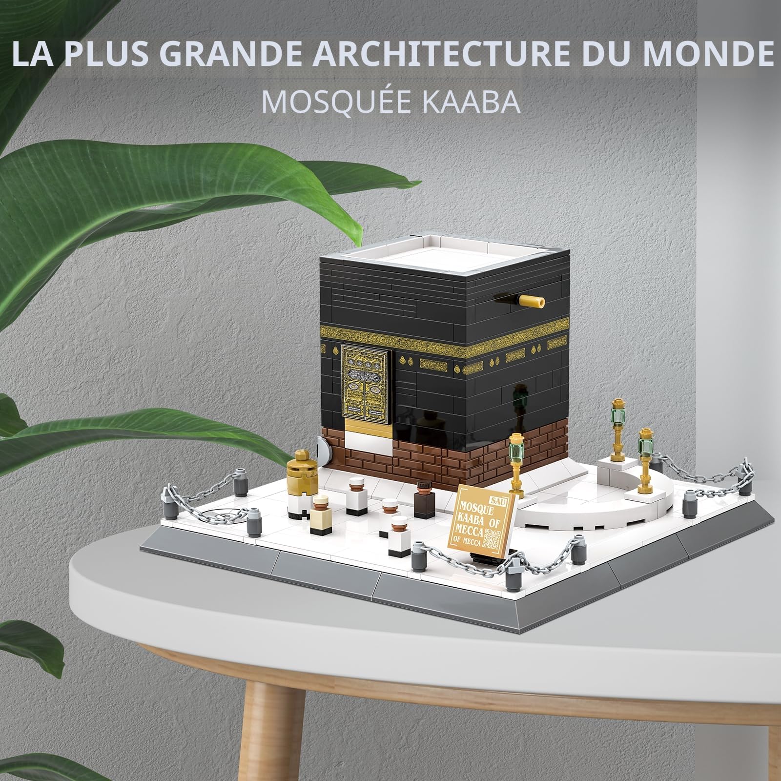CAXIMSY Ensemble de Blocs de Construction Architecturale Islamique Mosquée Kaaba Modèle de Brique Jouet pour Adultes - Kit Hajj - Cadeaux de l'Aïd - 446 Pièces