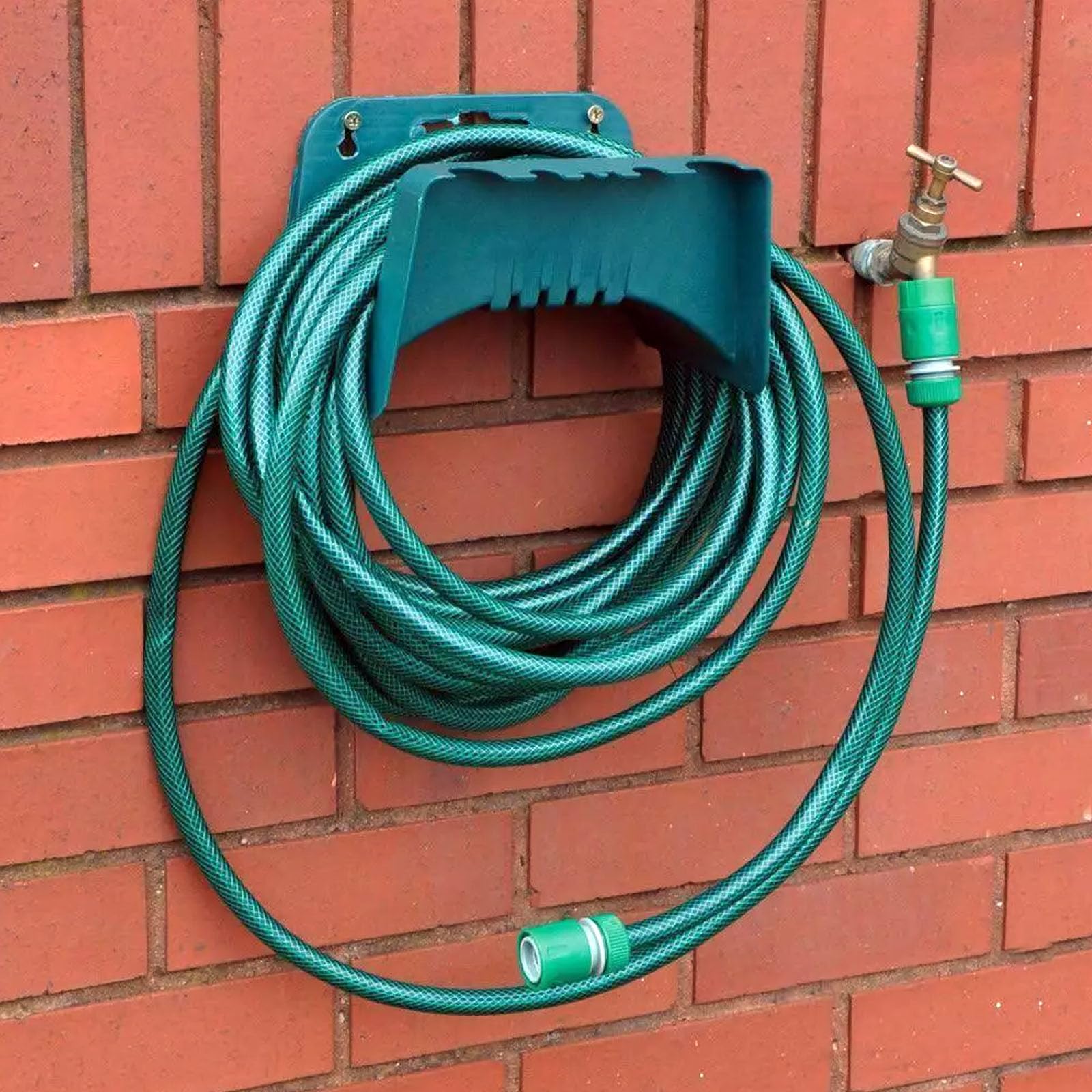 Faboer Green 2 X Garden Hose Pipe Hanger Wall Mounted Cable Tidy Storage Shed Hose Reel Holder Hosepipe Holder Wall Mount Outdoor