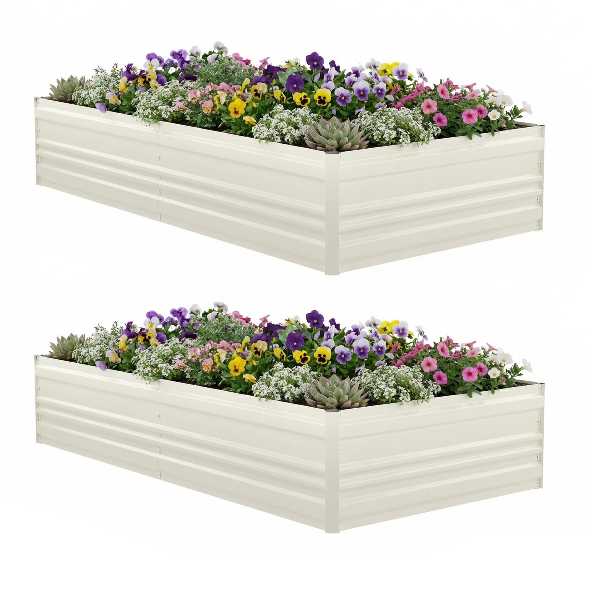 WORKPRO 2PK 7.5x4x1ft Galvanized Raised Garden Bed