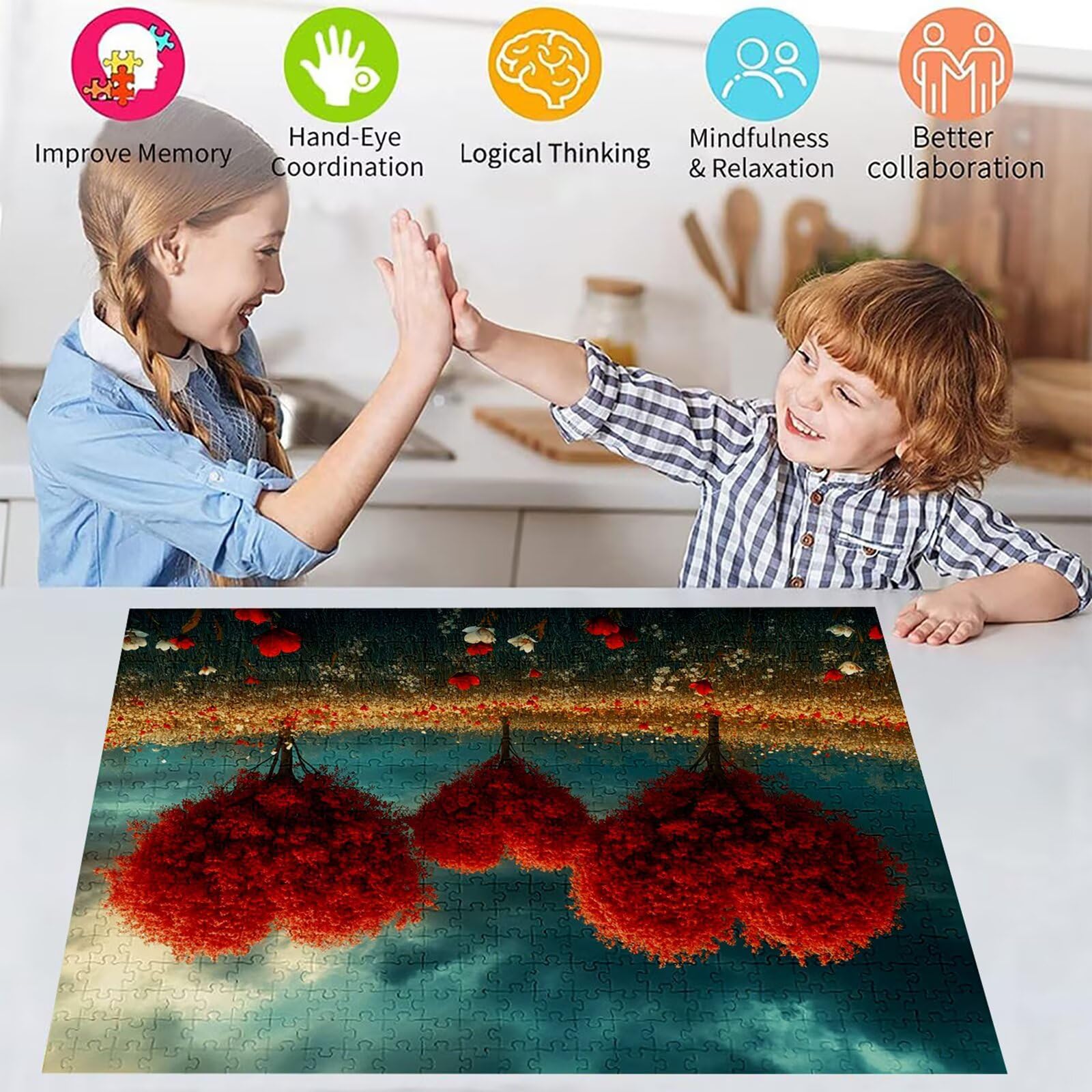 Puzzle 3000 elementów miłość puzzle dla dorosłych drzewo 122 x 81 cm unikalne rzemiosło klasyczne drewniane układanka 3D do rodzinnych gier biznesowych, układanka do samodzielnego wykonania nawet do