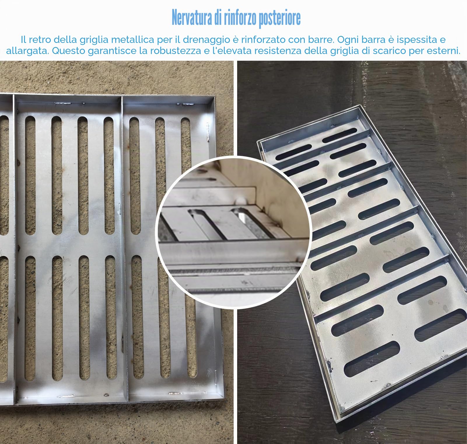 Coperture per tombini da Esterno, per Cortile, 10x10 20x20 30x30 40x40 50x50 60x60 cm, griglia di drenaggio in Acciaio Inox con Base, Filtro di drenaggio Esterno (30 cm x 30 cm (11 3/4" x 1