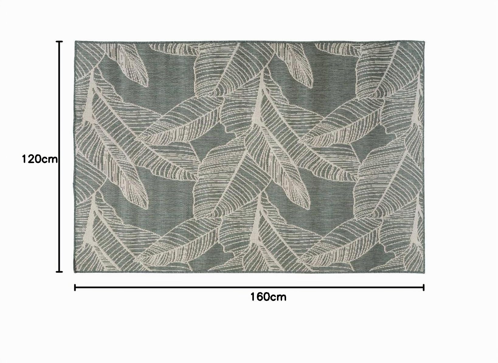 Tapis décoratif Vert pour extérieur ou intérieur en polypropylène 120 x 160 cm - Atmosphera