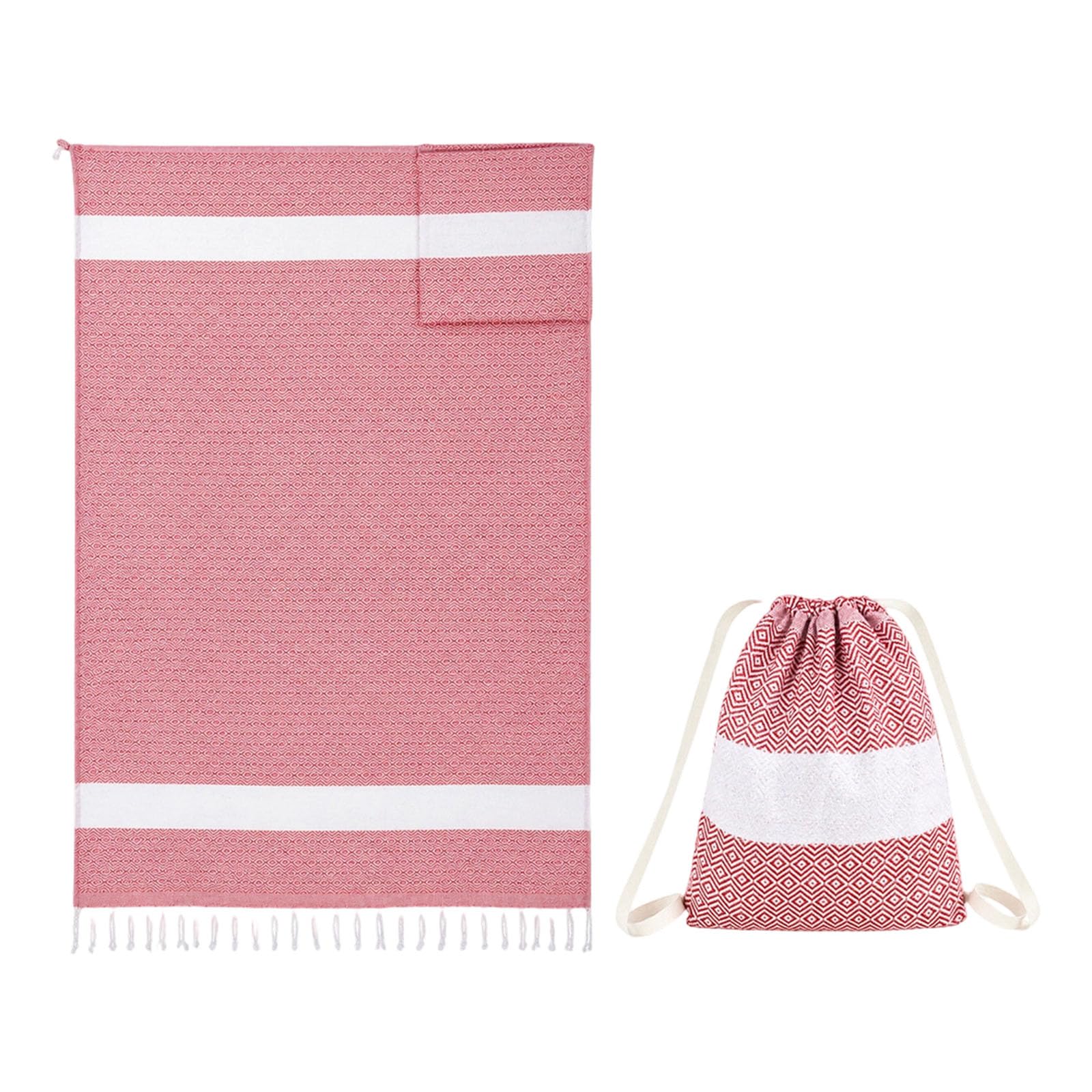 Nucelit Towel Backpack with Large Pattern Portable for Travel Camping Picnics Multipurpose Beach Towel