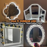 Vista 6 de Kit de luces LED para espejo de tocador para set de tocador de maquillaje, tira de luz LED flexible de 13 pies en zigzag (espejo no incluido)