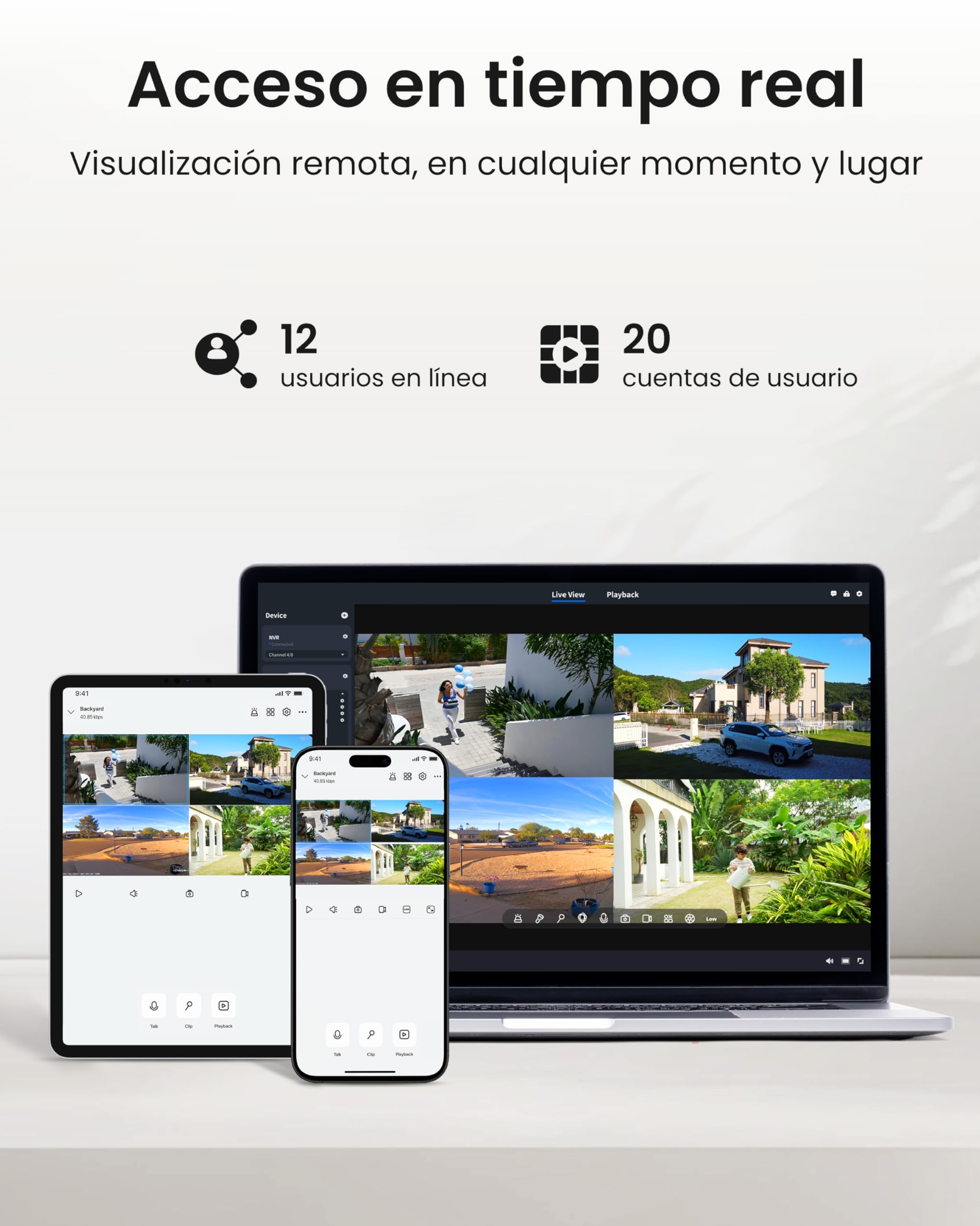 Reolink 4K PoE NVR 8 Canales Sistema de Cámara de Vigilancia IP para Hogar, Grabador de Video en Red, Soporta 16MP/12MP/8MP/5MP/4MP HD, Grabación 24/7, Disco Duro no Incluido, RLN8-410
