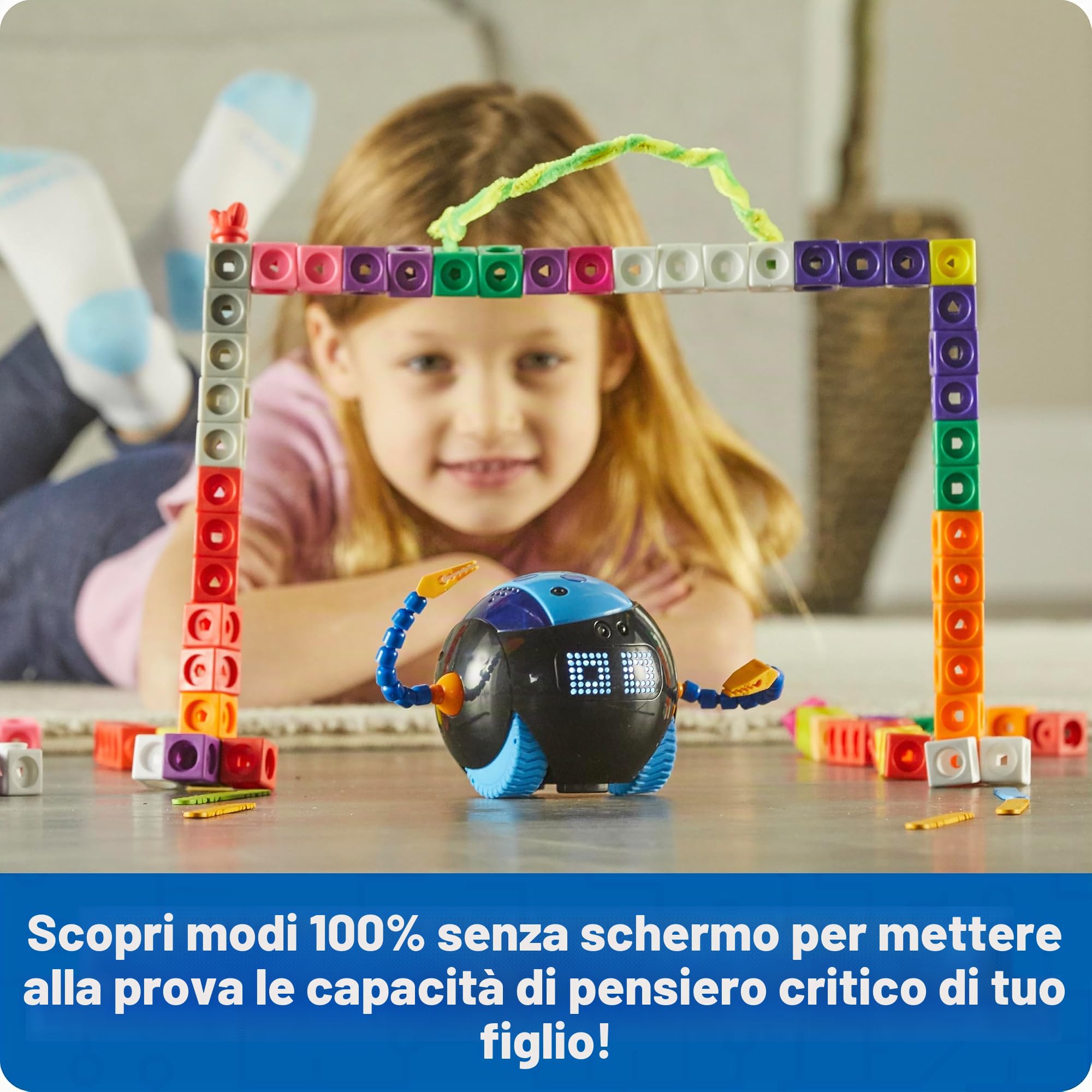 Learning Resources Cooper Robot STEM Individuale LER3119, da 5 Anni, Programmazione Senza Schermo, Gioco Educativo USB Ricaricabile