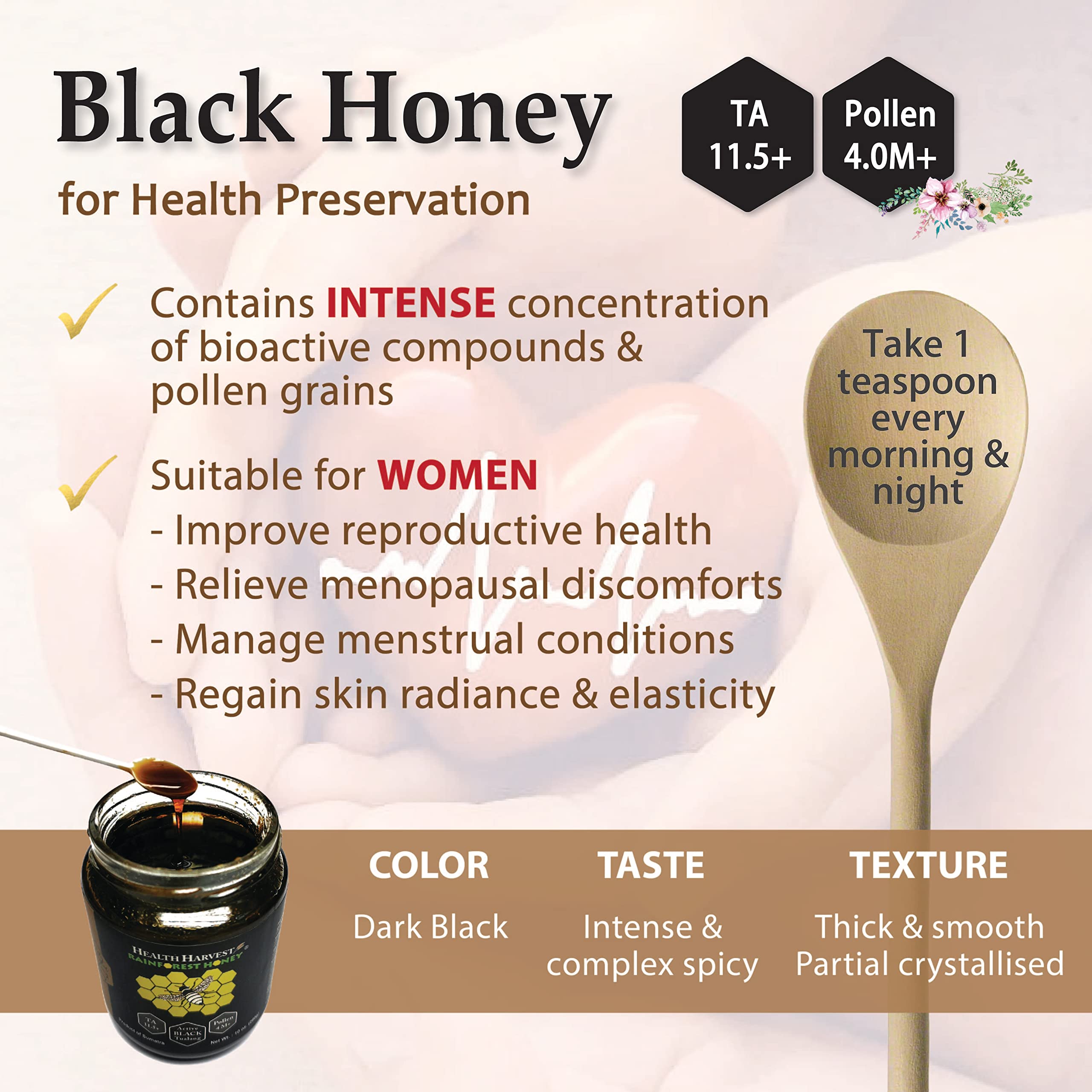 [SCELTA REGALO] Tualang Honey 50g x 3 barattoli (honey nero, rosso, giallo) | TA 9,5+ a 11,5+ | Conteggio polline 2,4 M+ a 4,0 M+ | Varietà polline 100+ | Crudo, non pastorizzato, non filtrato