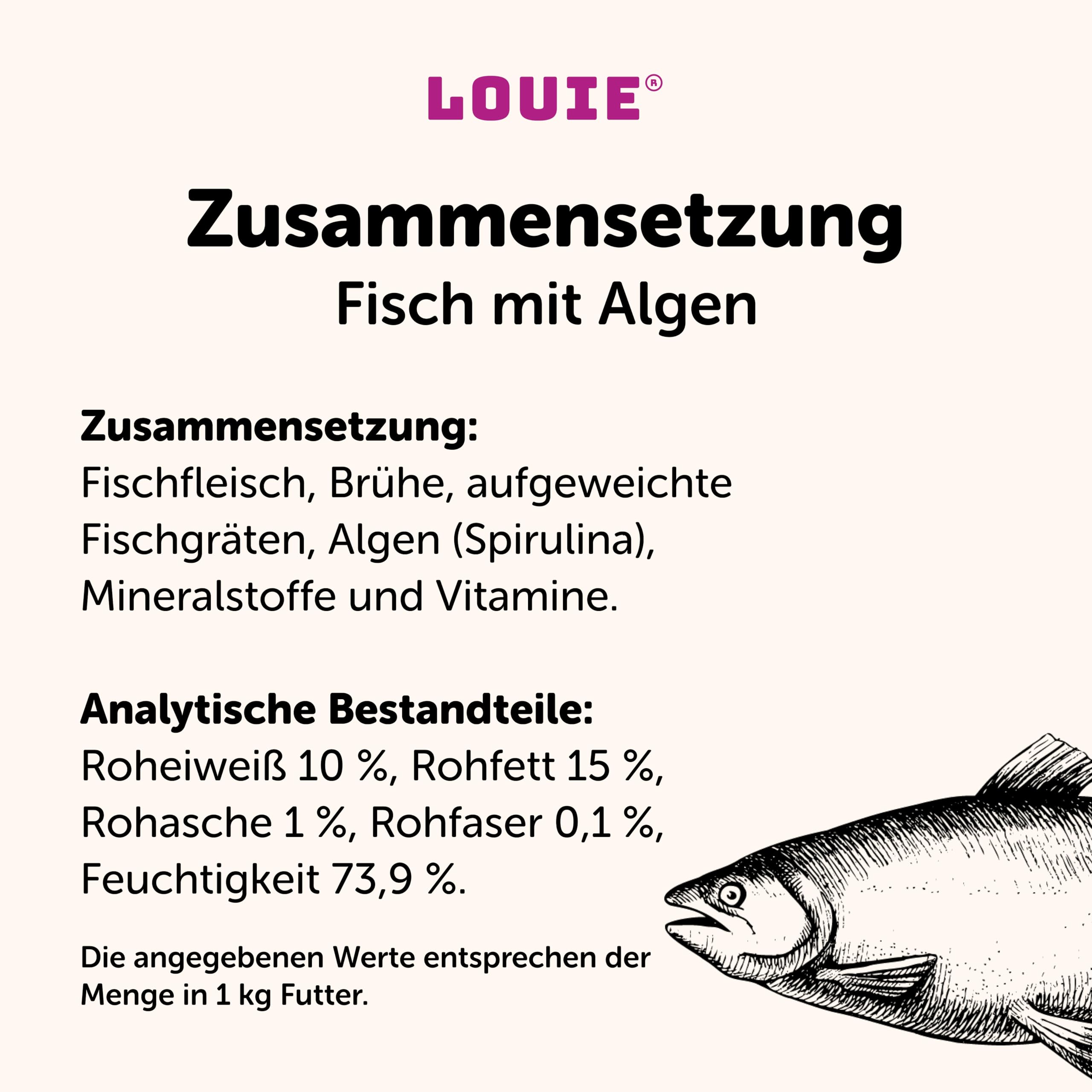 Cibo Umido Per Cani LOUIE - Pesce E Riso, 800g, 100% Ingredienti Naturali