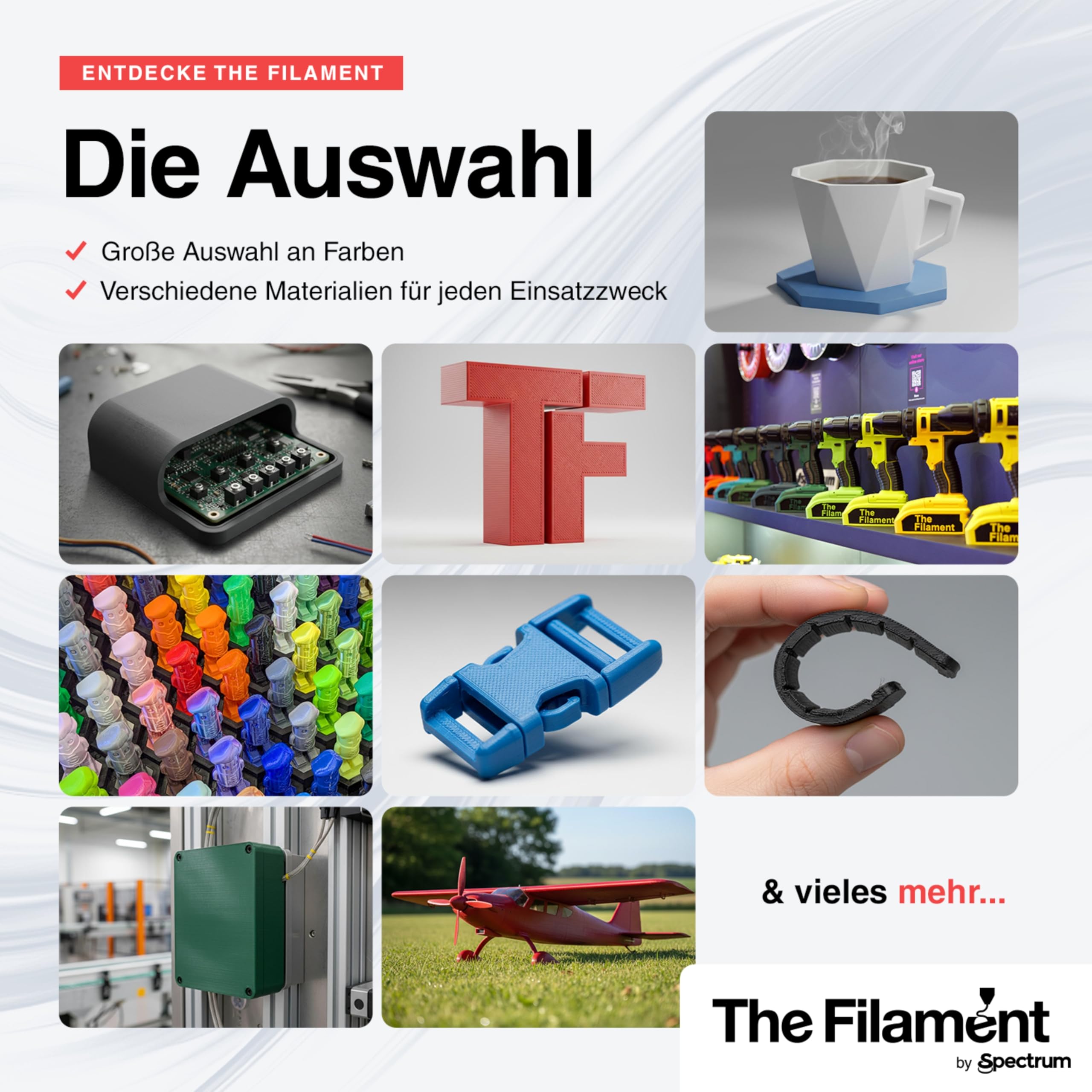 The Filament - Filament PLA CF 1.75mm, GREY, 1kg Spule, 3D Drucker Druckmaterialien, 3D Printer Printing Materials