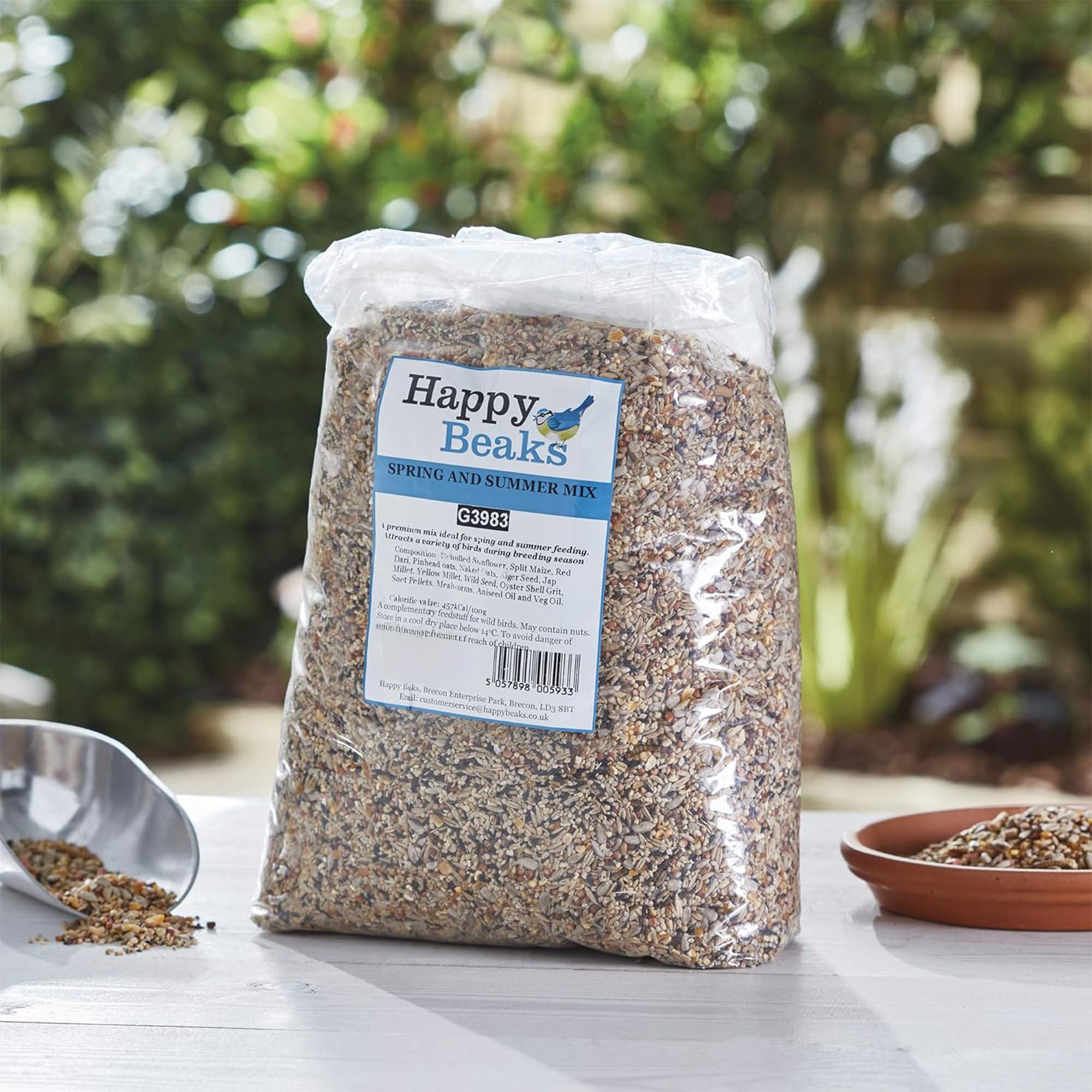Happy Beaks Spring & Summer Seeds - (25.5kg) Premium High Energy Feed for Garden Birds Mix Seed, 100% Natural Ingredients, Suitable for All Wild Bird Species | Perfect Fuel Source for Wild Bird Seed