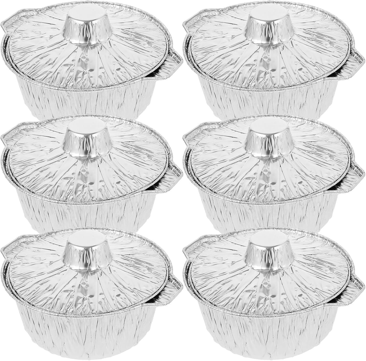 Hemoton 2sets Barbecue Foil Pot Food Storage Container Tinfoil Pot for Indoor/outdoor Activities 6pcs*2