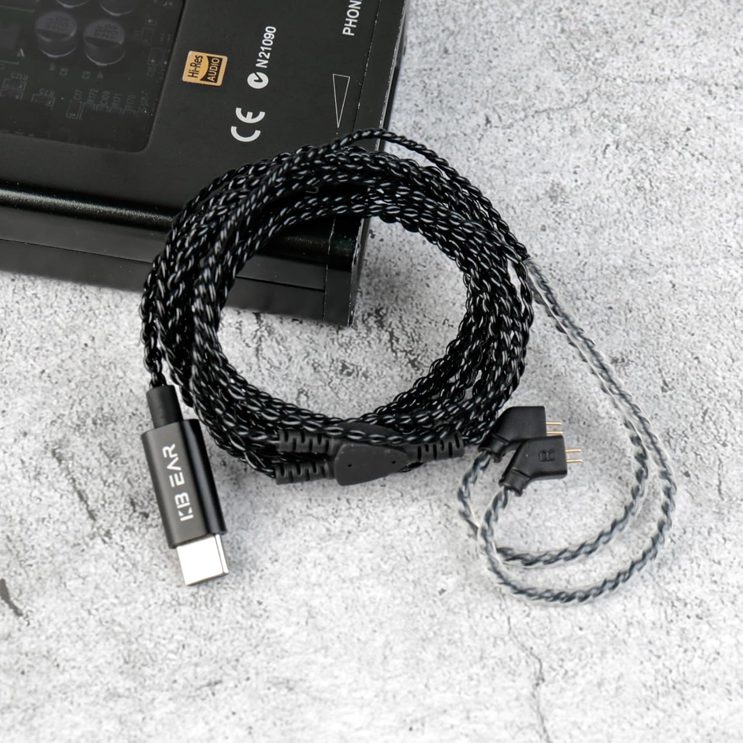 keephifi 1.5m/5ft CX01 2PIN USB C IEM Cable with Mic image 2