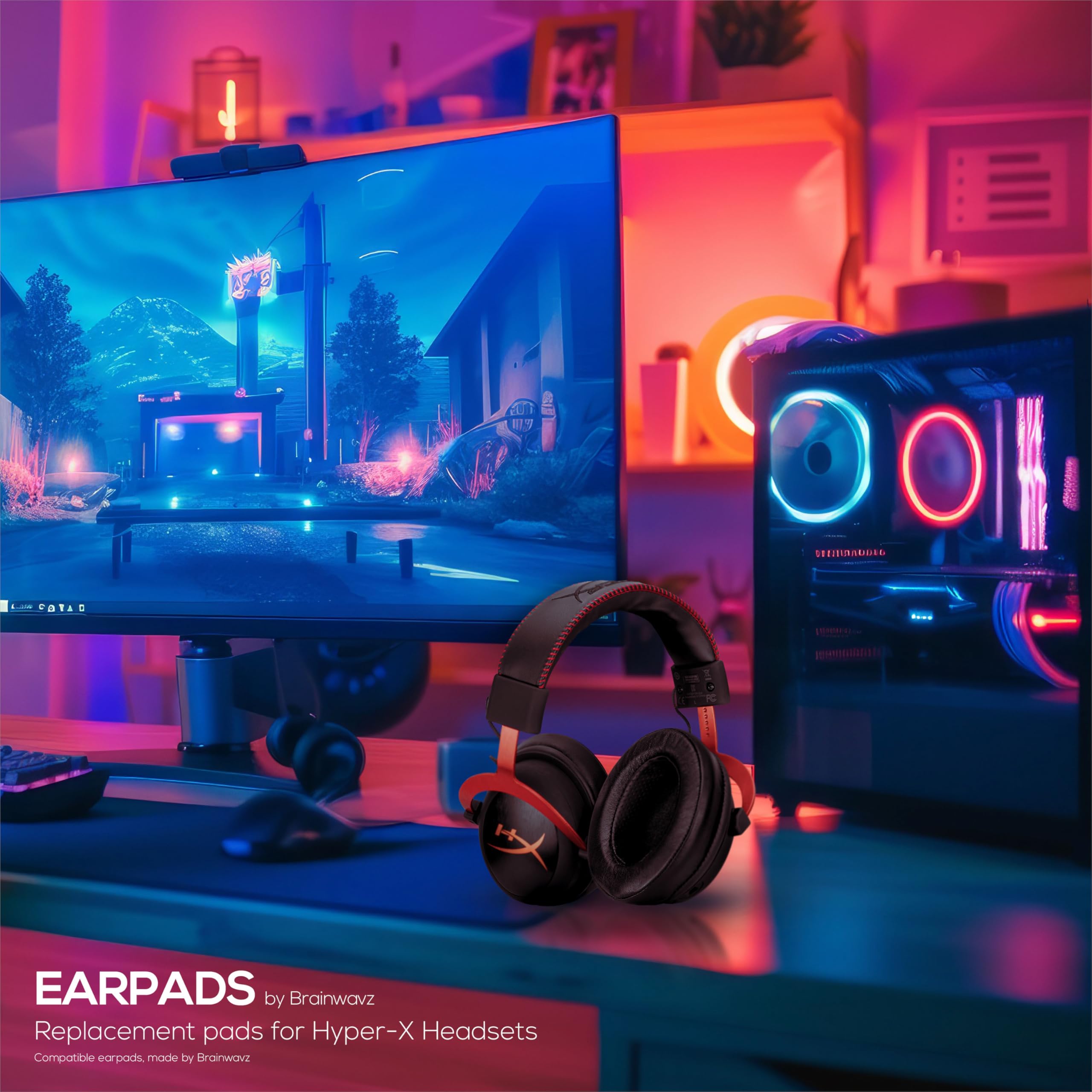 Gel-Ohrpolster aus Schaffell für HyperX Cloud 1, 2 Wireless, Core, Flight S, Alpha S Headsets und mehr, weiches Leder, kühlendes Gel, extra Komfort, strapazierfähig und langlebig Brainwavz