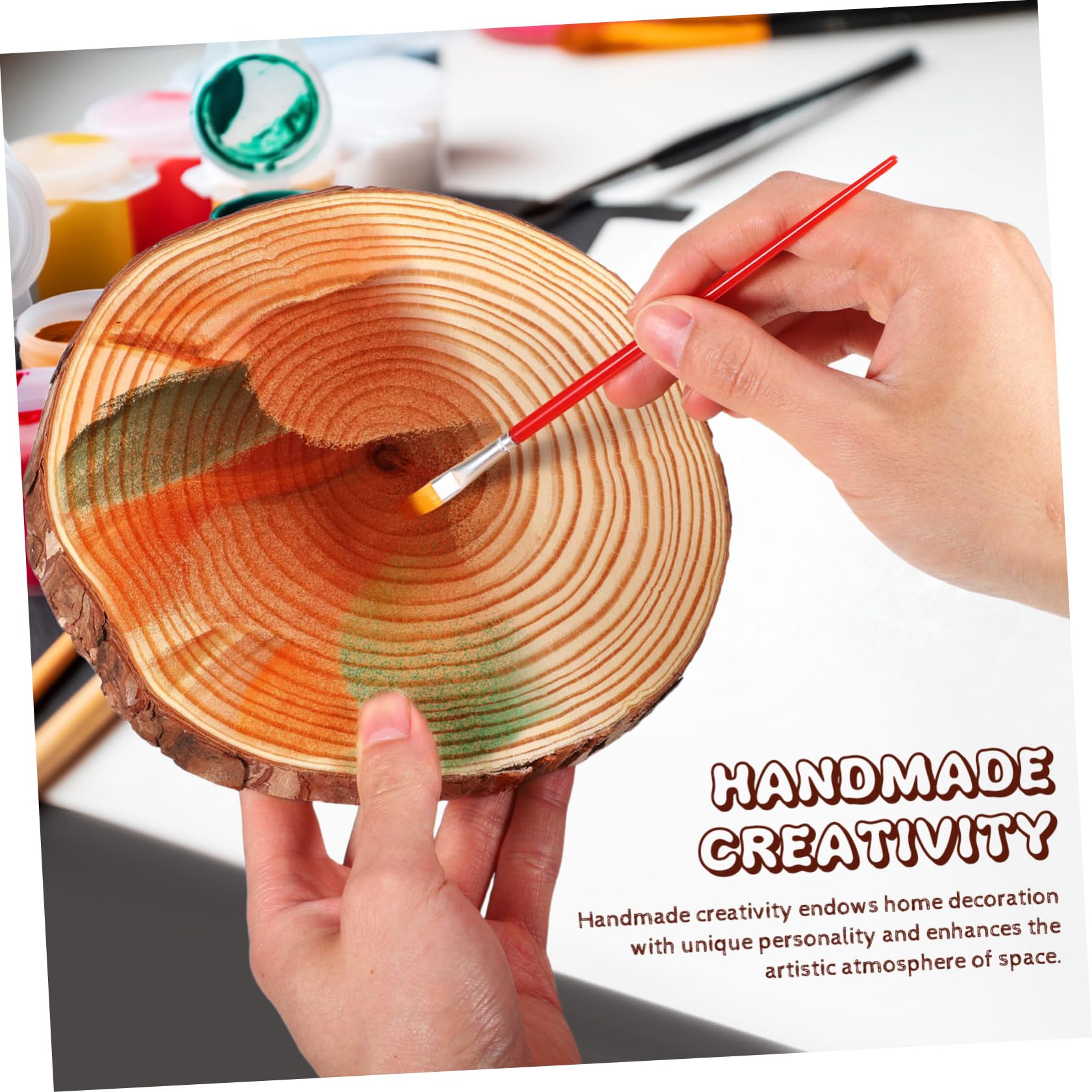 10 Unfertige Runde Holzscheiben als Selbstgemacht Untersetzer zum Bemalen | 10 Stück, Rustikale Naturholzstücke für Hochzeiten und Bastelprojekte, Kleine Form für Dekoration