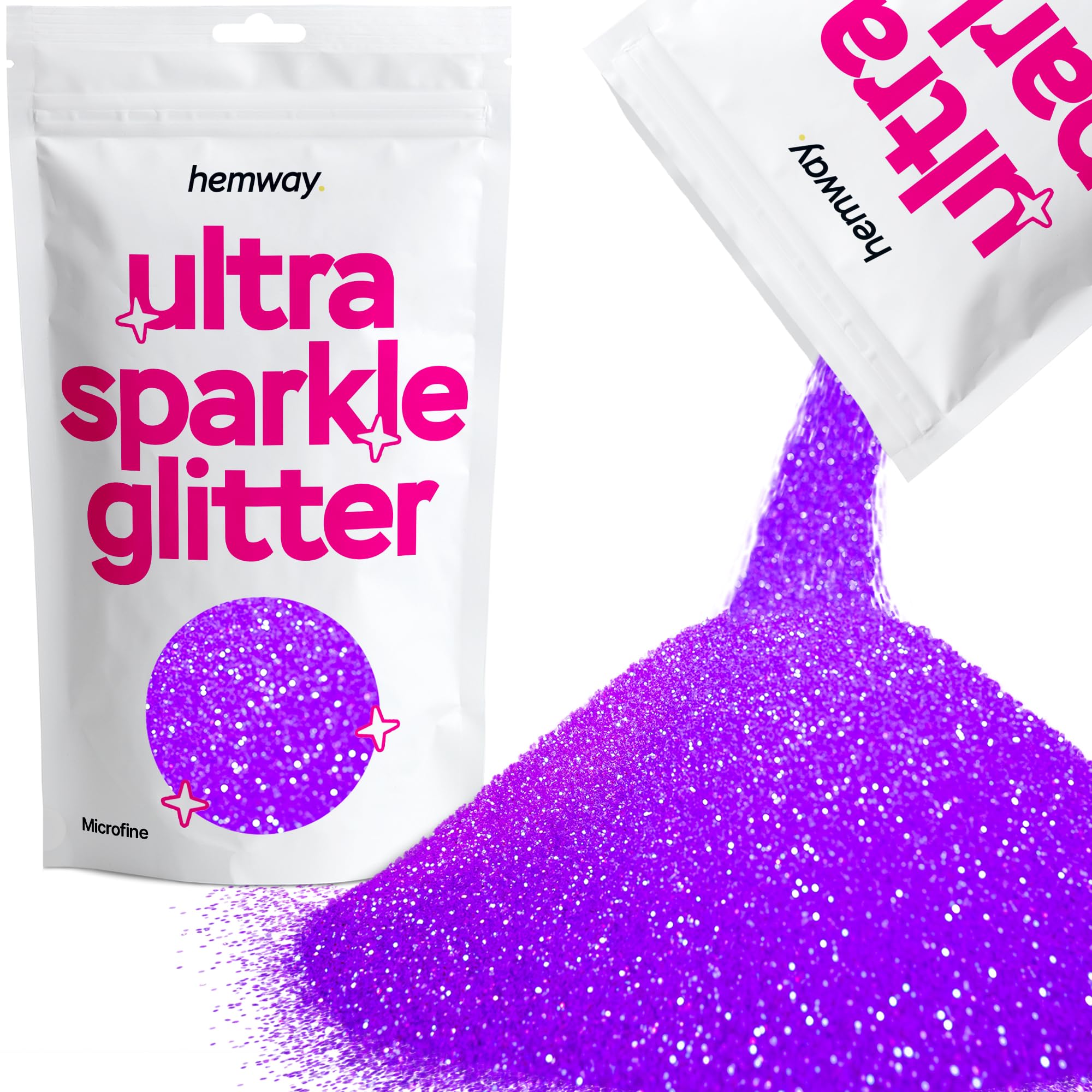 Hemway Ultra Sparkle Glitter Baby Pink Iridescent 100g Fine | Glitter for Arts & Craft, Makeup, Nail Art, Crafting, Card Making, Sparkle Decoration — view 176