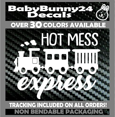 Miniatura 3 de Hot Mess Express train Mom Car Truck Van Laptop Vinyl Decal Sticker Minivan