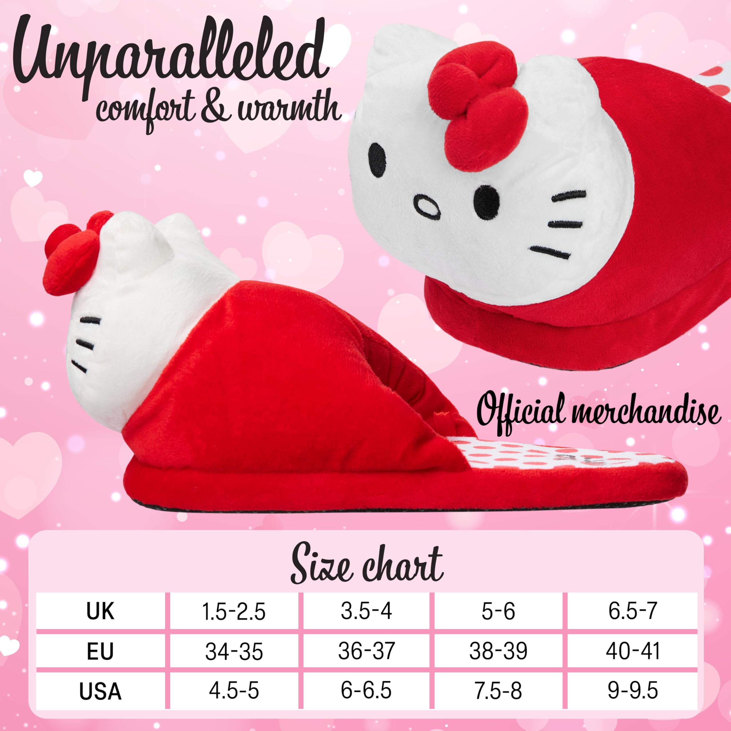 Hello Kitty 3D Pantofole Donna, Suola Antiscivolo Ciabatte Casa - Regalo Donna