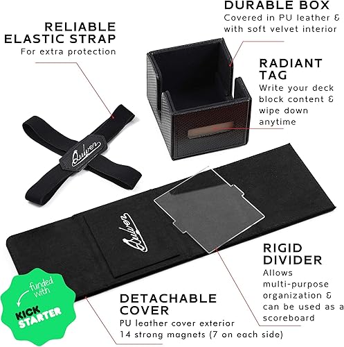 Miniatura 10 de Quiver Time Bloque de cubierta de Ciudadela amarillo  Caja de cubierta MTG Commander para más de 100 tarjetas  Soporte para caja de tarjetas para