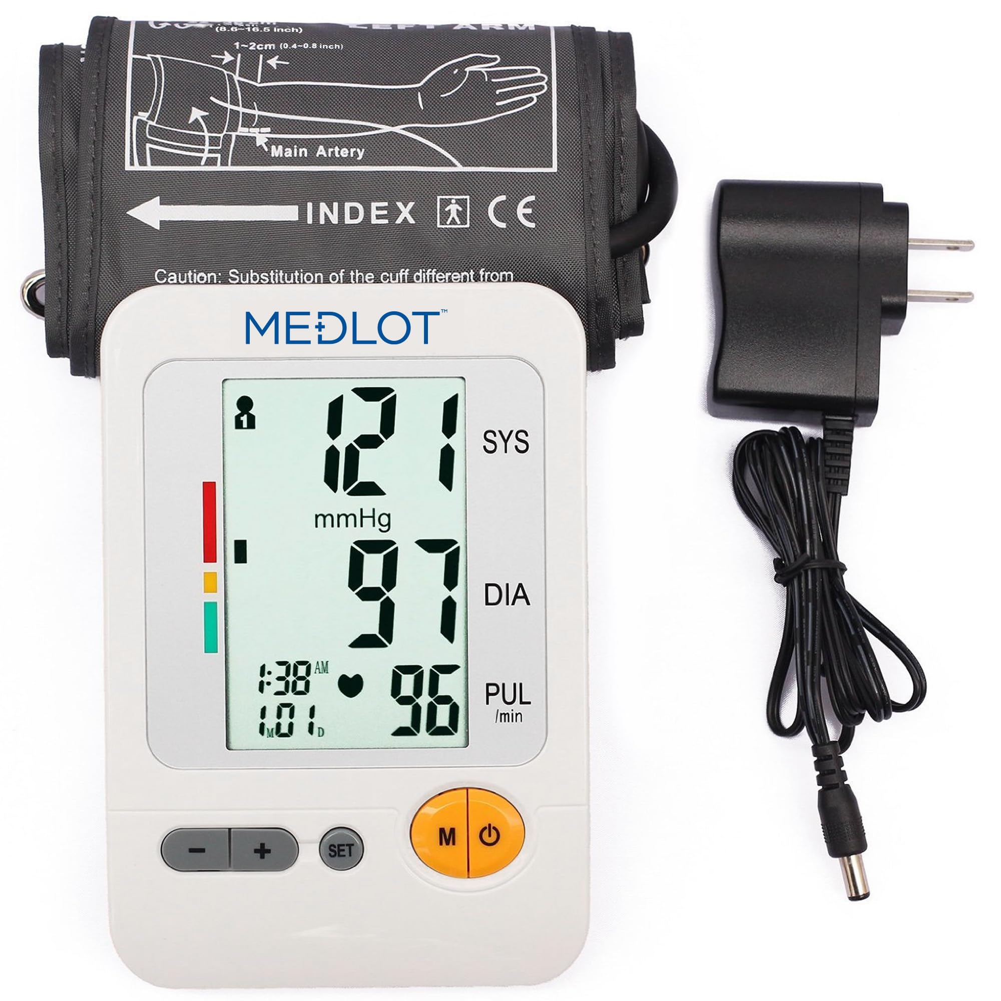 LotFancy Blood Pressure Monitor Upper Arm Large Cuff 8.6-16.5”, Accurate Digital BP Gauge Machine, Dual Power Home Heartbeat Meter, 4 User, 120 Readings Memory, Large LCD Display