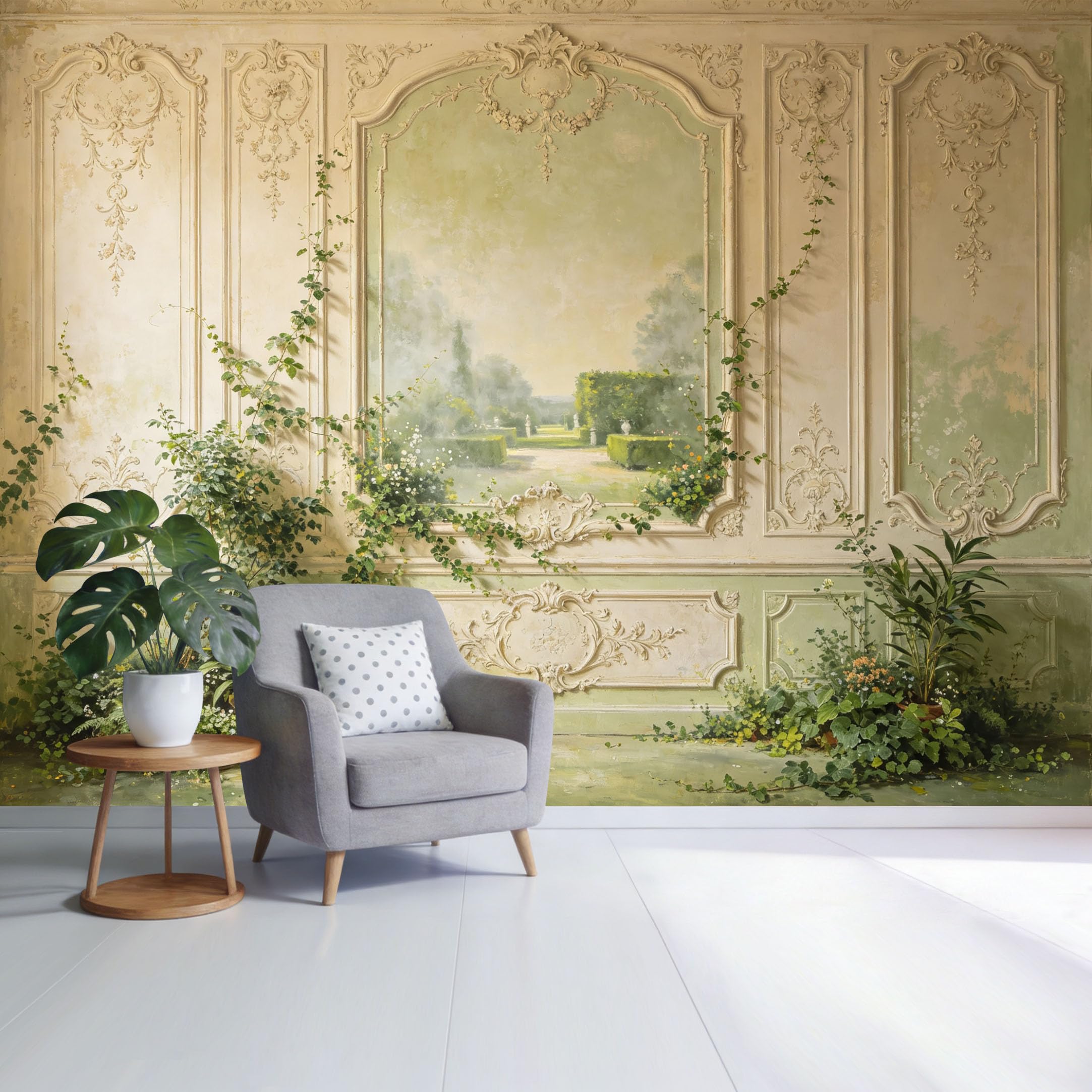 Custom Size Wall Mural Elegant Garden Landscape Botanical Ivy Vintage Neoclassical SelfAdhesive Wall Fabric Removable Wallpaper for Home Office Decor
