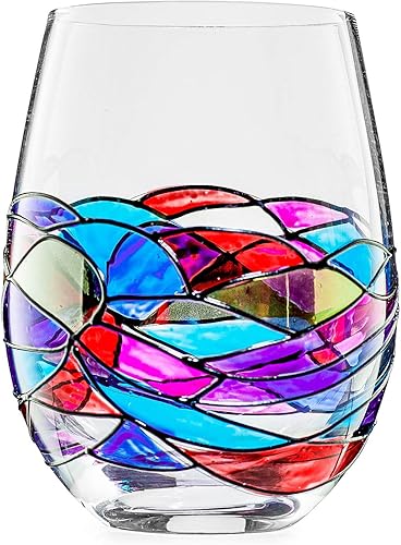 Miniatura 5 de Juego de decantadores artesanales de whisky y vino pintados a mano, diseño de vitrales renacentistas de Barcelona, regalo único para el día de la