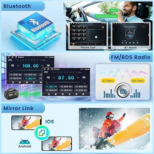 Miniatura 7 de 2+64G NHOPEEW para Ford F150 Radio 2009-2012 con Carplay inalámbrico y Android Auto - Pantalla táctil de 9 pulgadas Android estéreo para automóvil