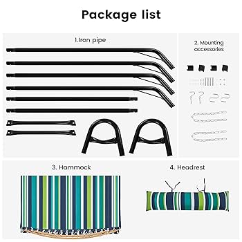 Amazon.com : Yaheetech Hammock with Stand Set, Padded