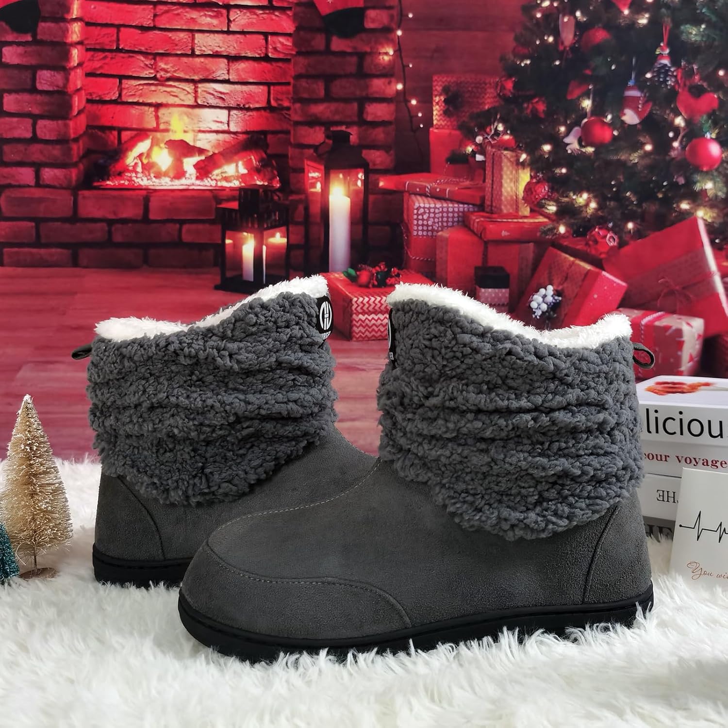 Men Women Slipper Boots Winter Indoor Outdoor Bootie Slippers Plush Fleece Memory Foam House Shoes - Image 7