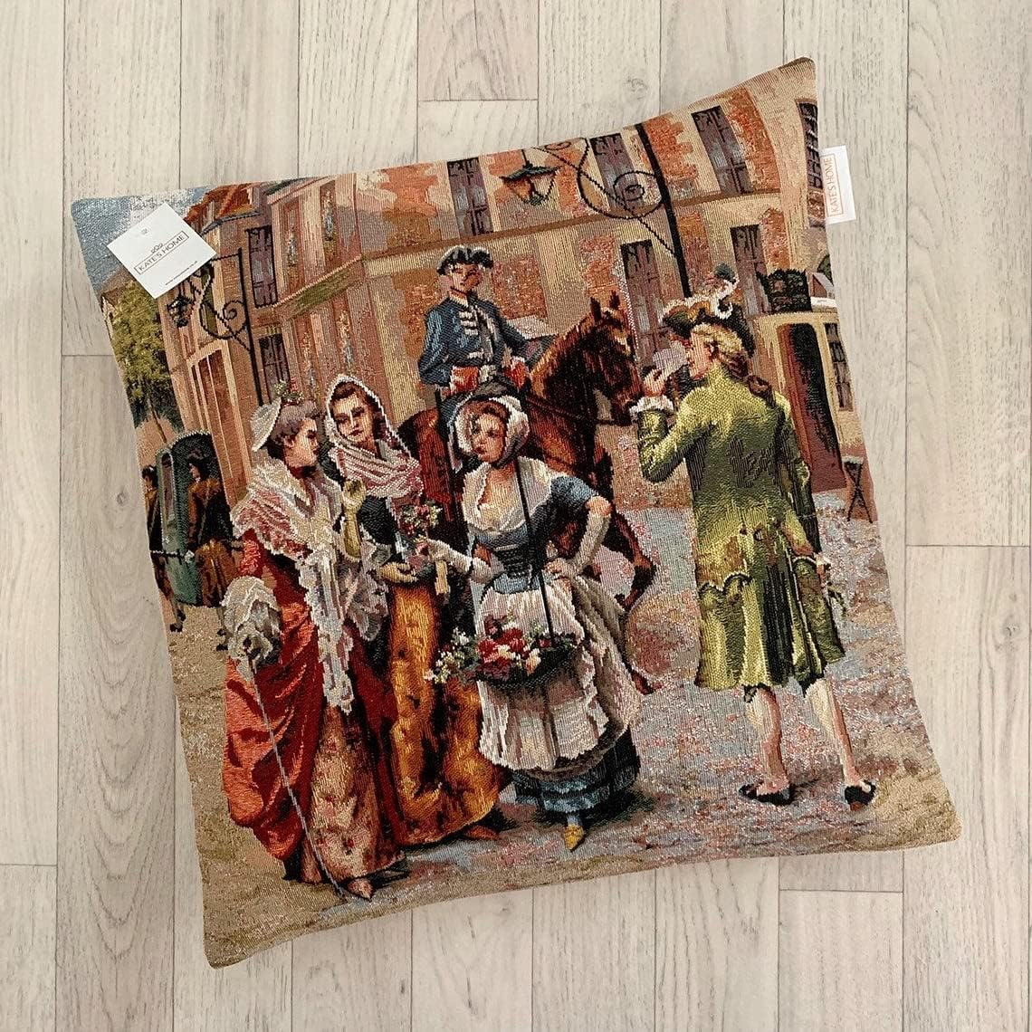 Kate's Home Vintage Tapestry Cushion Cover, Thick, Floral Cushion Cover - Sale (Victorian Girls)