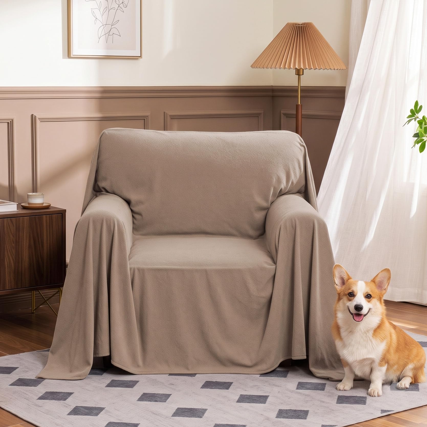 MYSKY HOME Kratzschutz für Sofa, Sofa Überzug, Sofaschutz Katze, Schonbezüge Couch, Sofa Cover