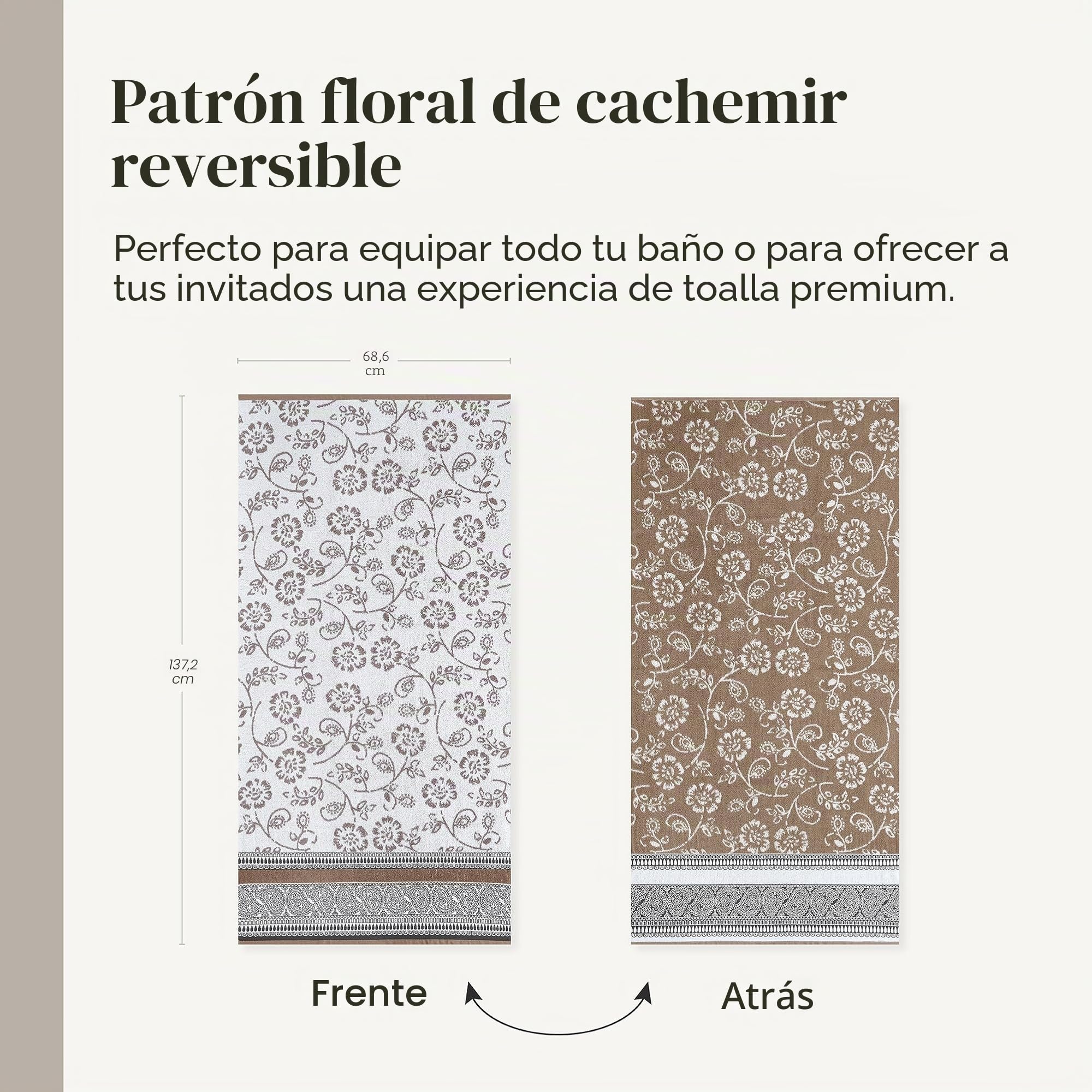 Modern Threads Juego de 6 Piezas: 2 Toallas de Baño, 2 de Mano, 2 Pequeñas - Toallas de Hilo Teñido Jacquard/Liso, Ophelia Fawn