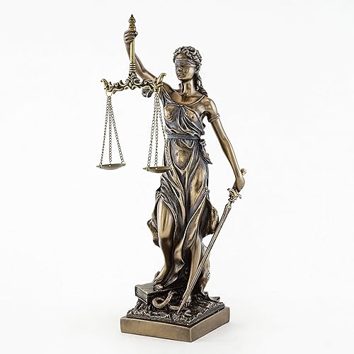 Escultura de La Justicia con acabado en bronce., resina, Bronce, S