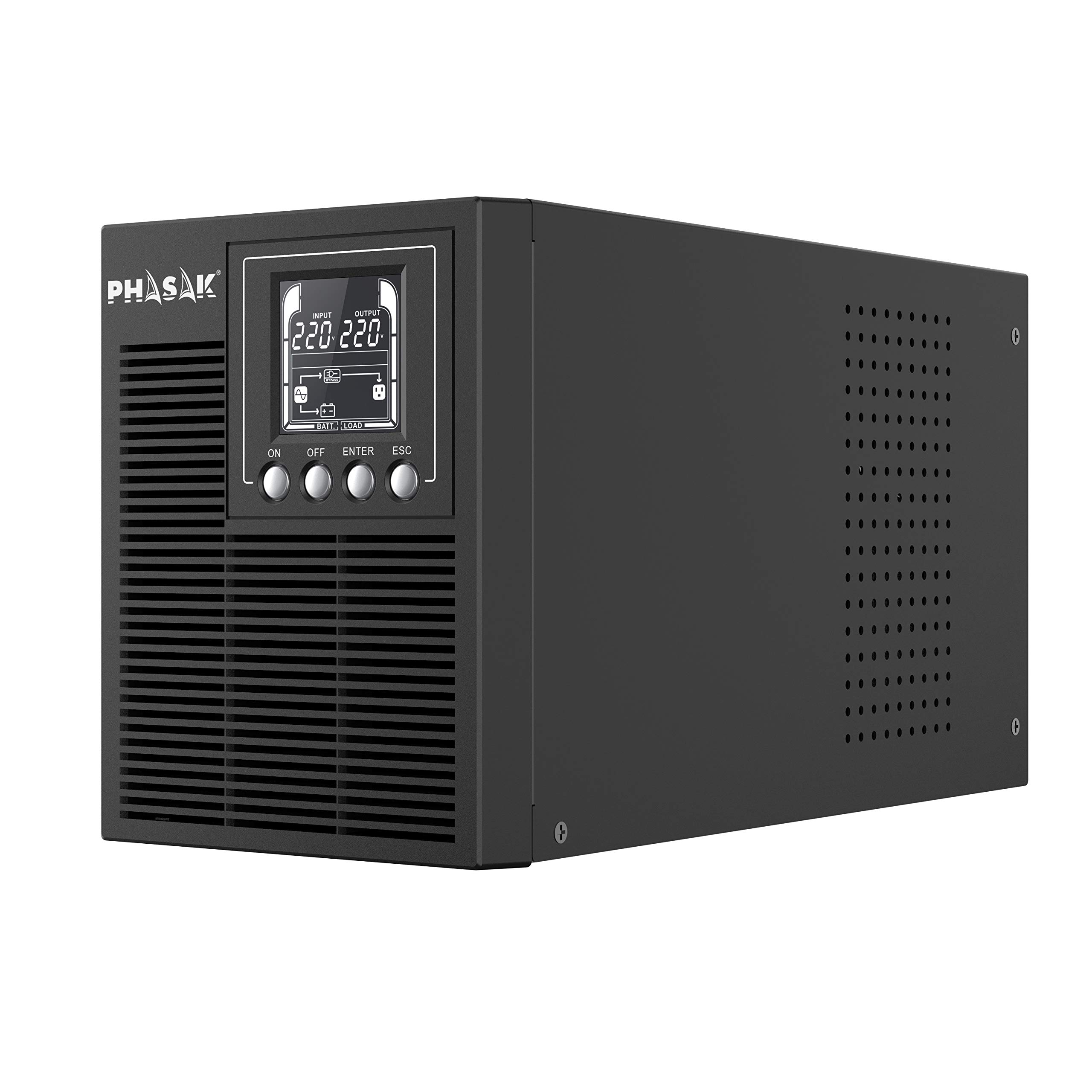 Phasak PH 9210 - Sistema de alimentación ininterrumpida (1000 VA, LCD, USB, SNMP, RJ45, RS-232)