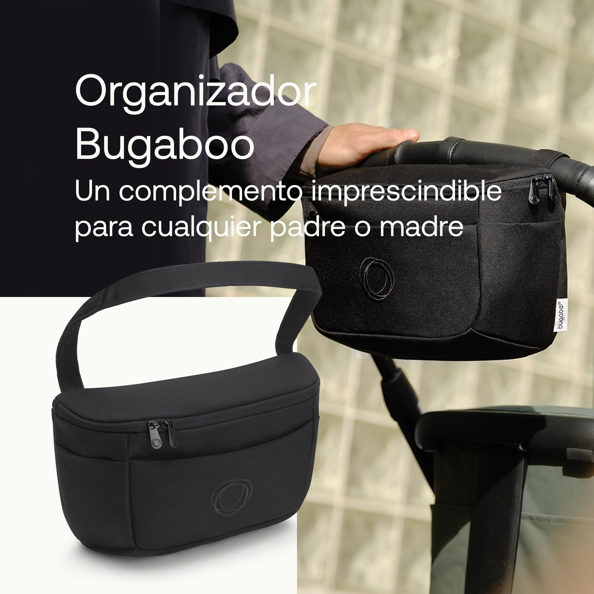 Bugaboo Bolso Organizador de carrito con múltiples bolsillos de fácil acceso, accesorio imprescindible para todos los artículos esenciales de tu bebé en Midnight Black