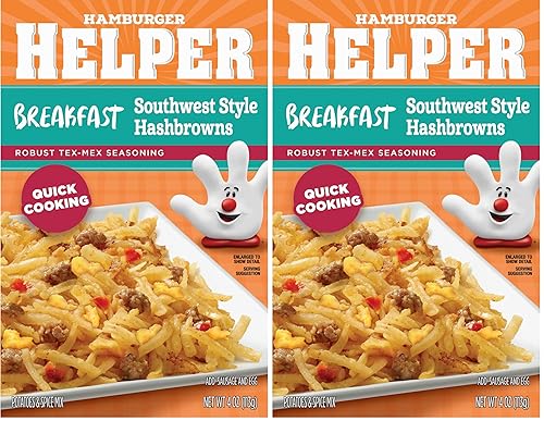Hamburger Helper BREAKFAST Southwest Style Hashbrowns, 4 oz (Pack of