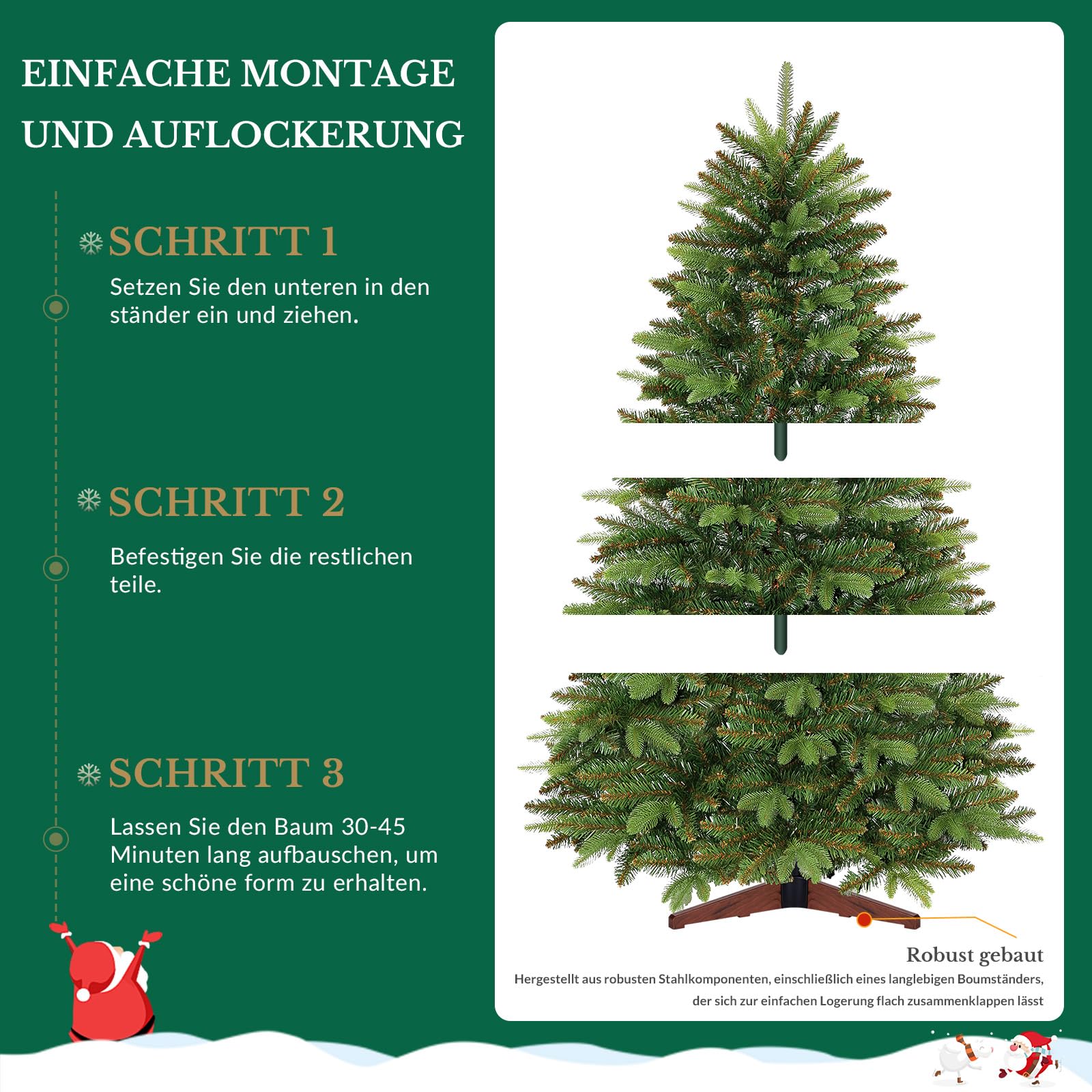 SHareconn de 180cm Árbol de Navidad con 1033 Puntas de Ramas de PE&PVC