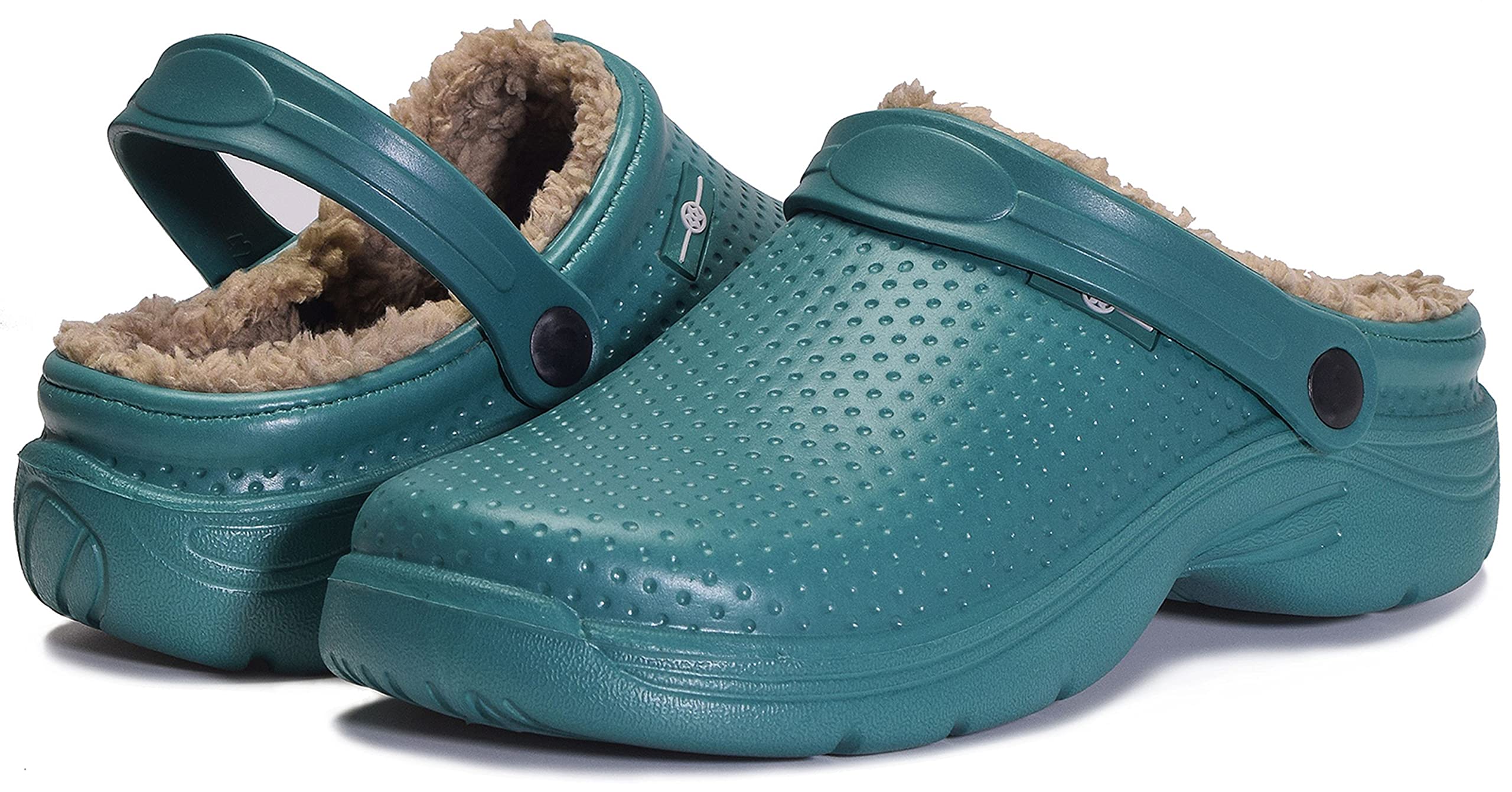 Hsyooes Zuecos para Mujer de Invierno para jardín, Zapatillas Forradas para Hombre, Impermeables, de Felpa, Ligeros, Zuecos cálidos de EVA
