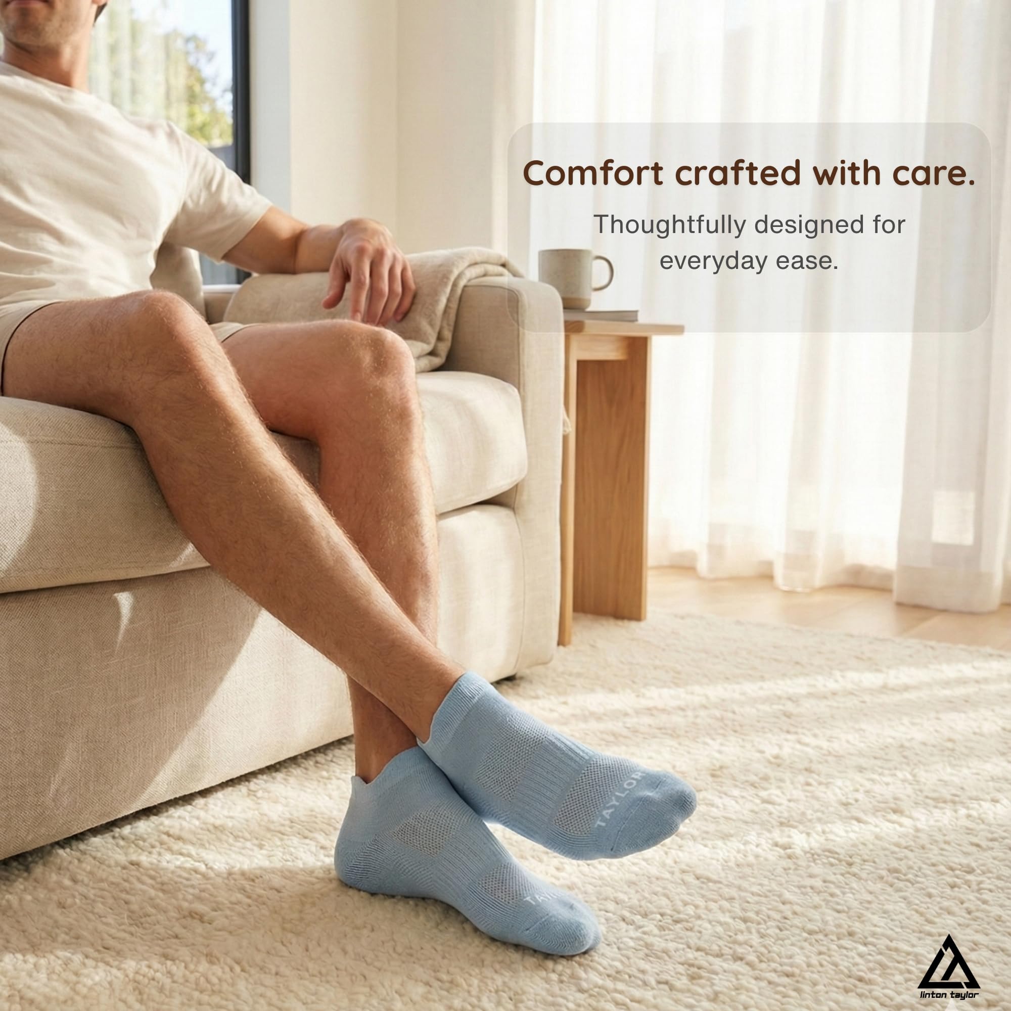 LINTON TAYLOR Men Bamboo Ankle Socks 3 Pairs |Ultra-Soft Breathable Summer Socks |Moisture-Wicking |Odor-Free, Lightweight Everyday Wear Socks | Size (UK 6-11) (Lilac, Sky Blue, Pista) 4
