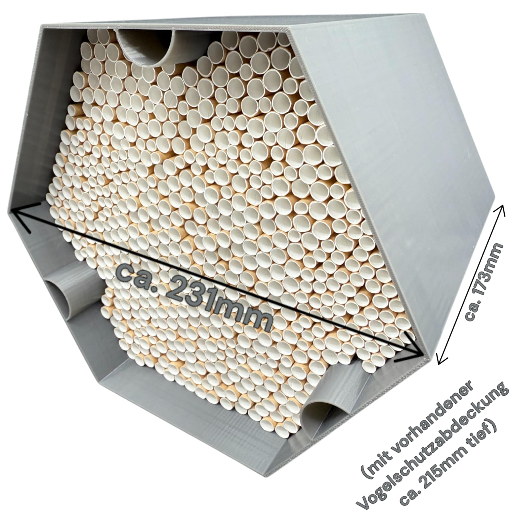 Caja nido para abejas silvestres - Absolutamente duradero y resistente a la intemperie - Hotel para insectos con 600 cajas nido - Hotel de abejas silvestres de alta calidad para los amantes de los