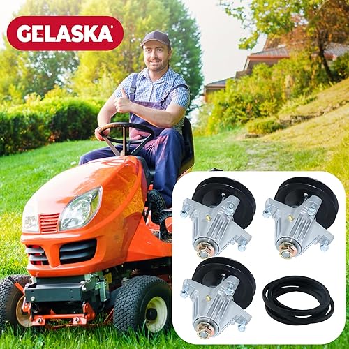 Miniatura 2 de Paquete de 3 husillos 918 06981 con correa 954-04077A que reemplazan a MTD 618-06981, 918-06981 para Cub Cadet XT1-LT50, XT2-LX50, Columbia