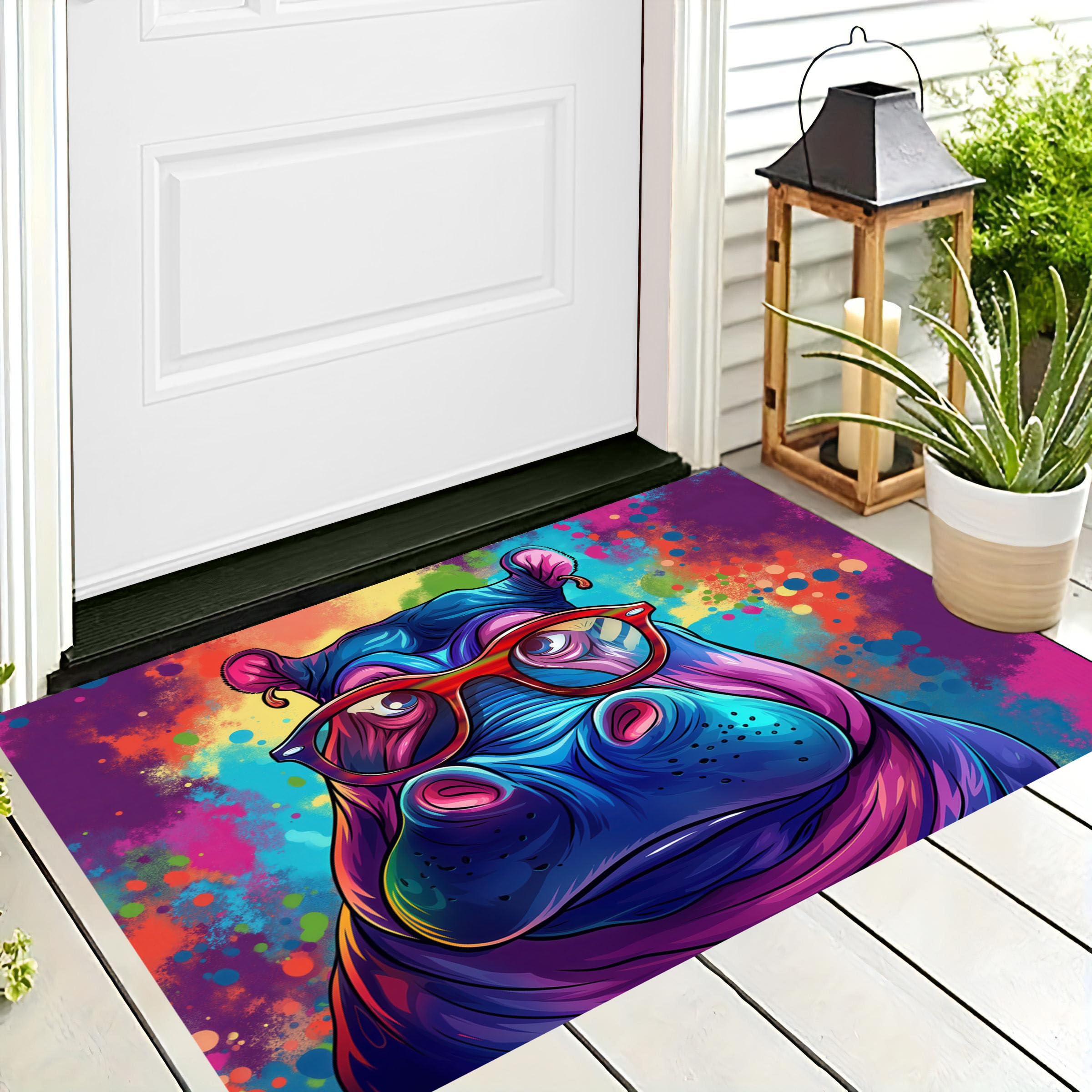 Tapis d'entrée pour salon couloir 50 x 80 cm lavable et résistant