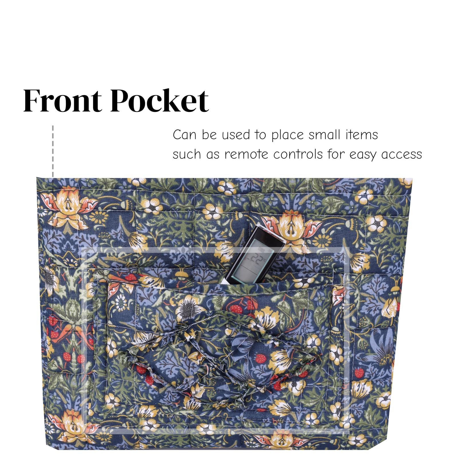 Storage Basket Boho Fabric Large Collapsible Floral Laundry Nursery Hamper Portable Folding Storage for Clothes Toys (Blue)