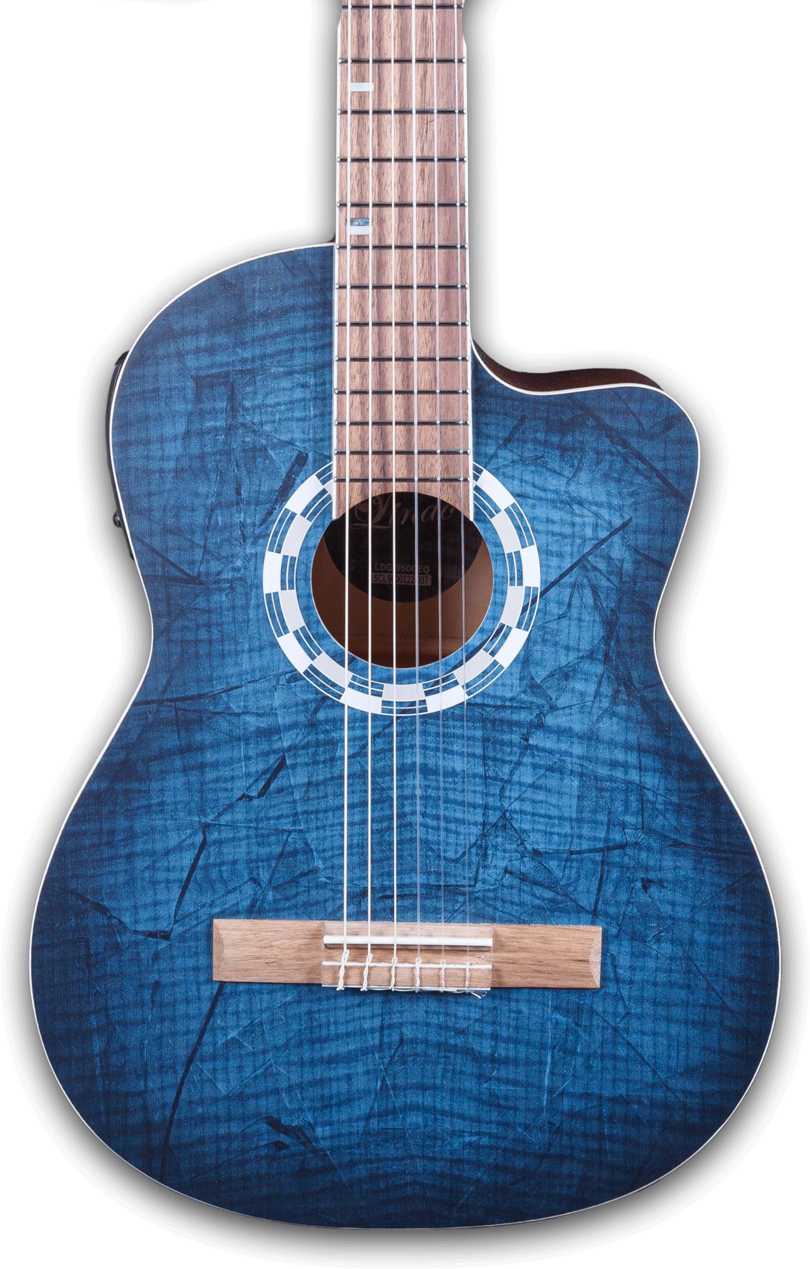 LindoB-STOCK Picasso Blue LDG-960CEQ Electro-Acoustic Classical Guitar with Canvas Carry Case (MINOR COSMETIC IMPERFECTIONS)