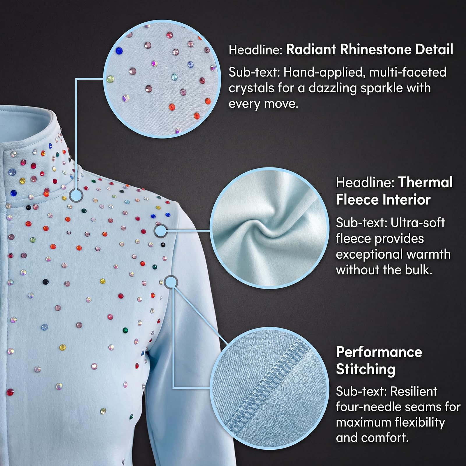 Combinaison d'entraînement de patinage artistique sur glace pour fille avec peluche diamant coloré de qualité supérieure pour jeunes patineurs